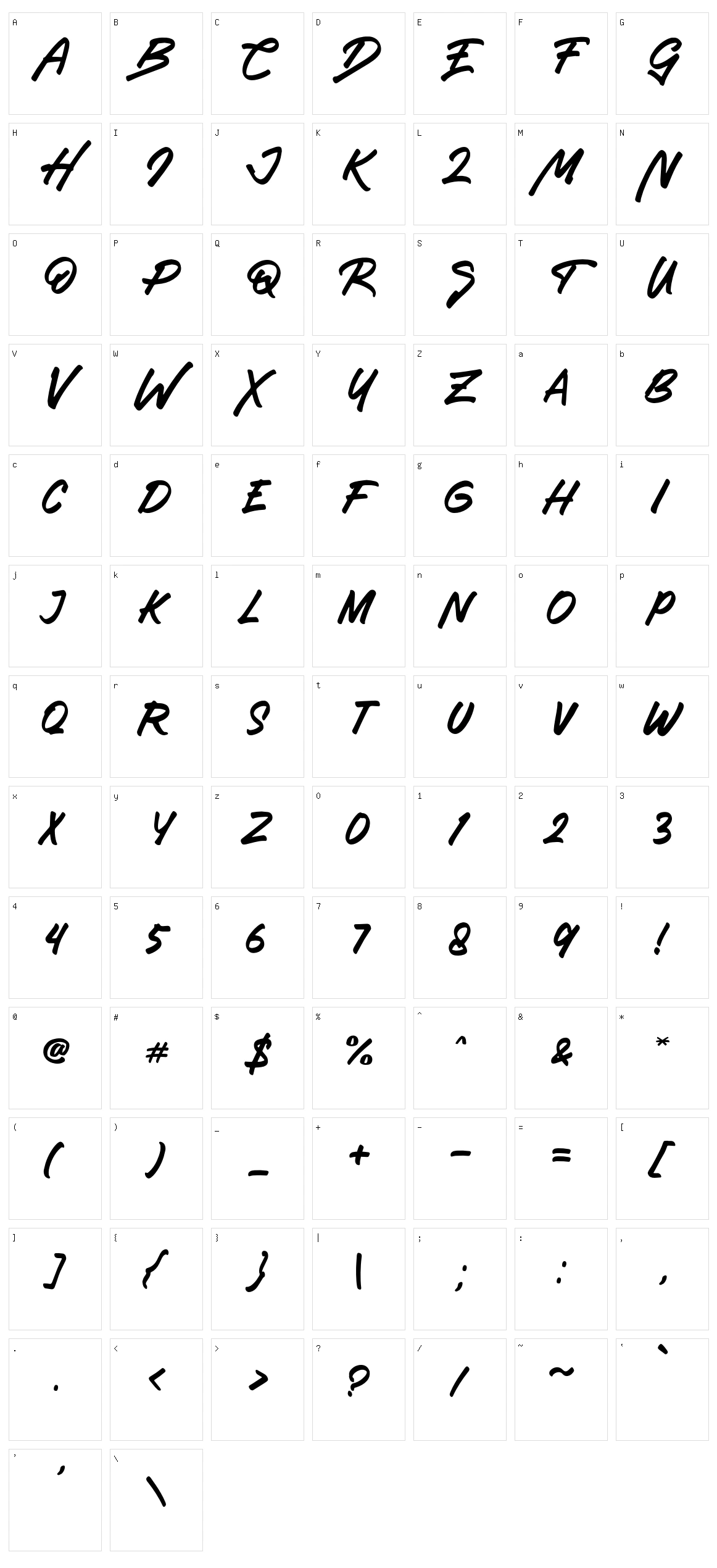 Hubstone Character Set
