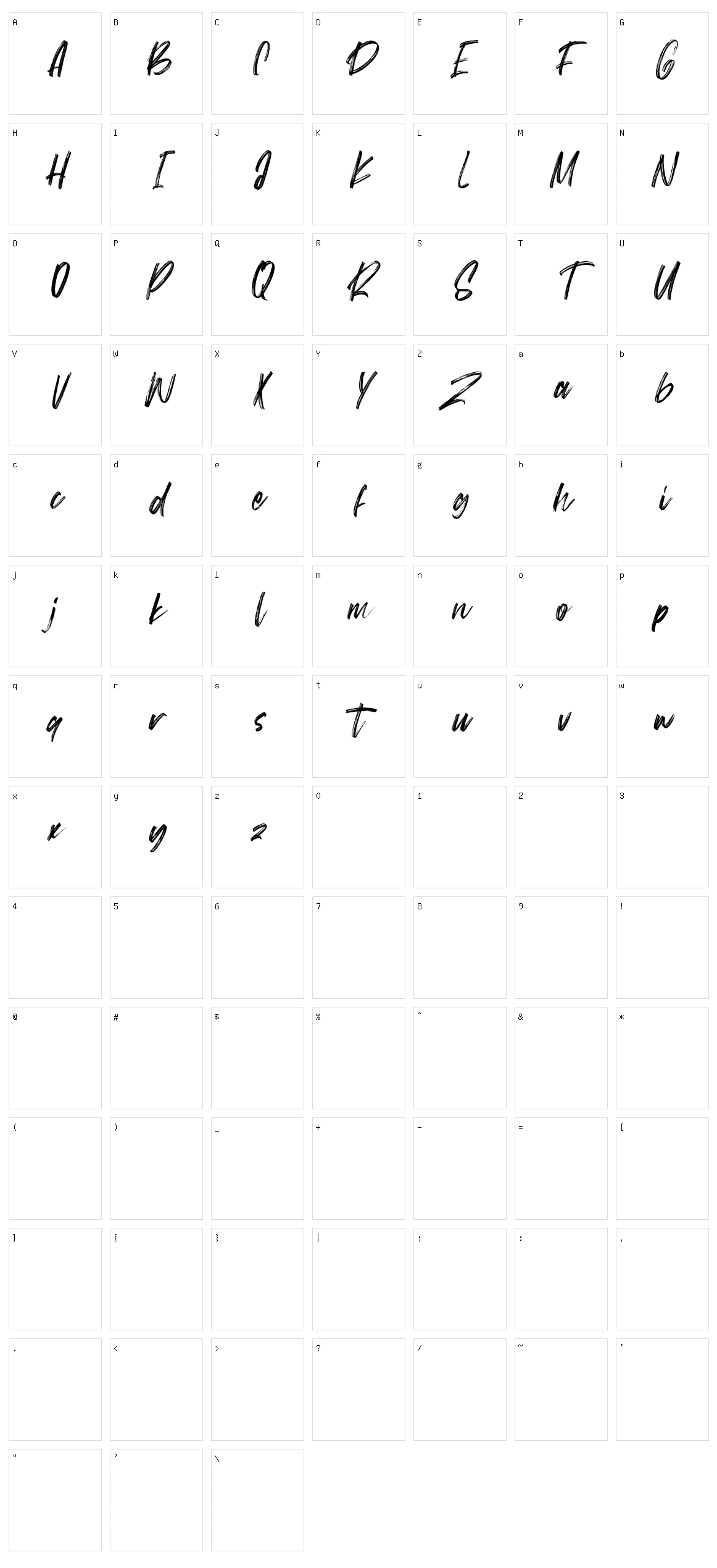 Better Brights Brush Character Set