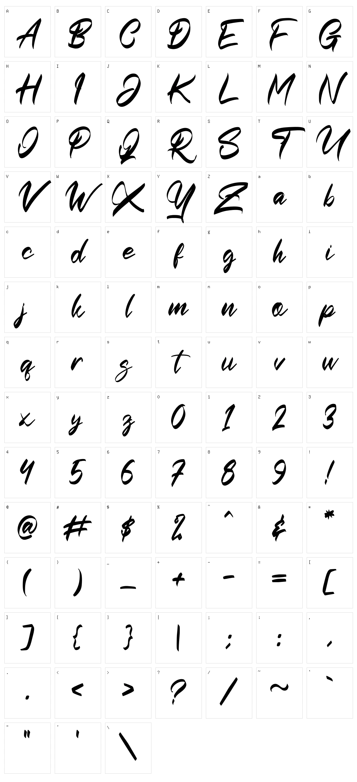 Tomihesta Character Set