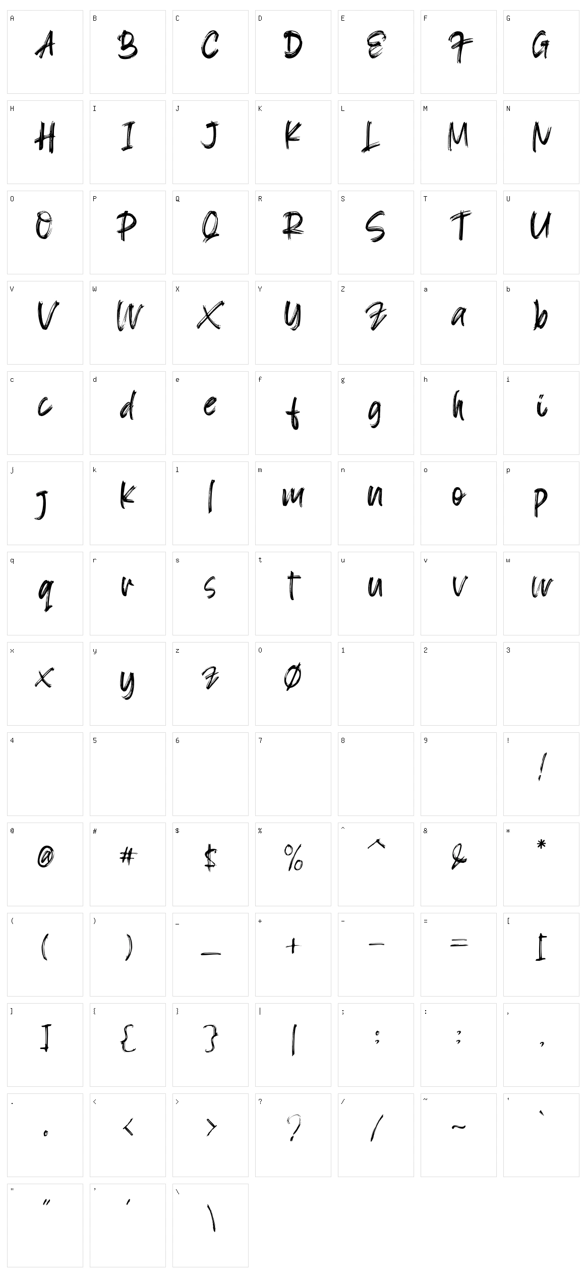 Blacksign Character Set