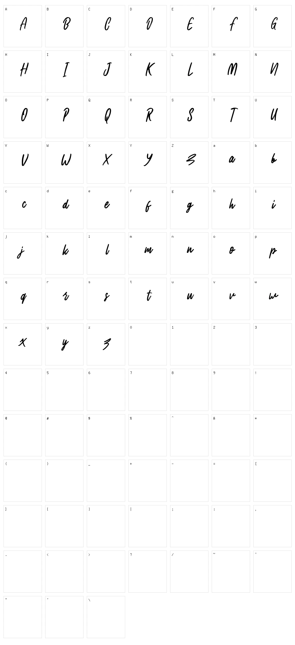 Affectsides Character Set