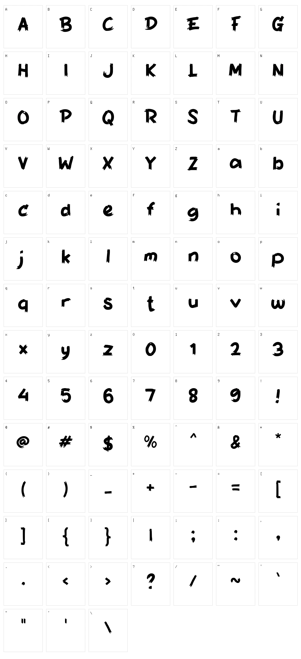 b Blaco Bear Character Set
