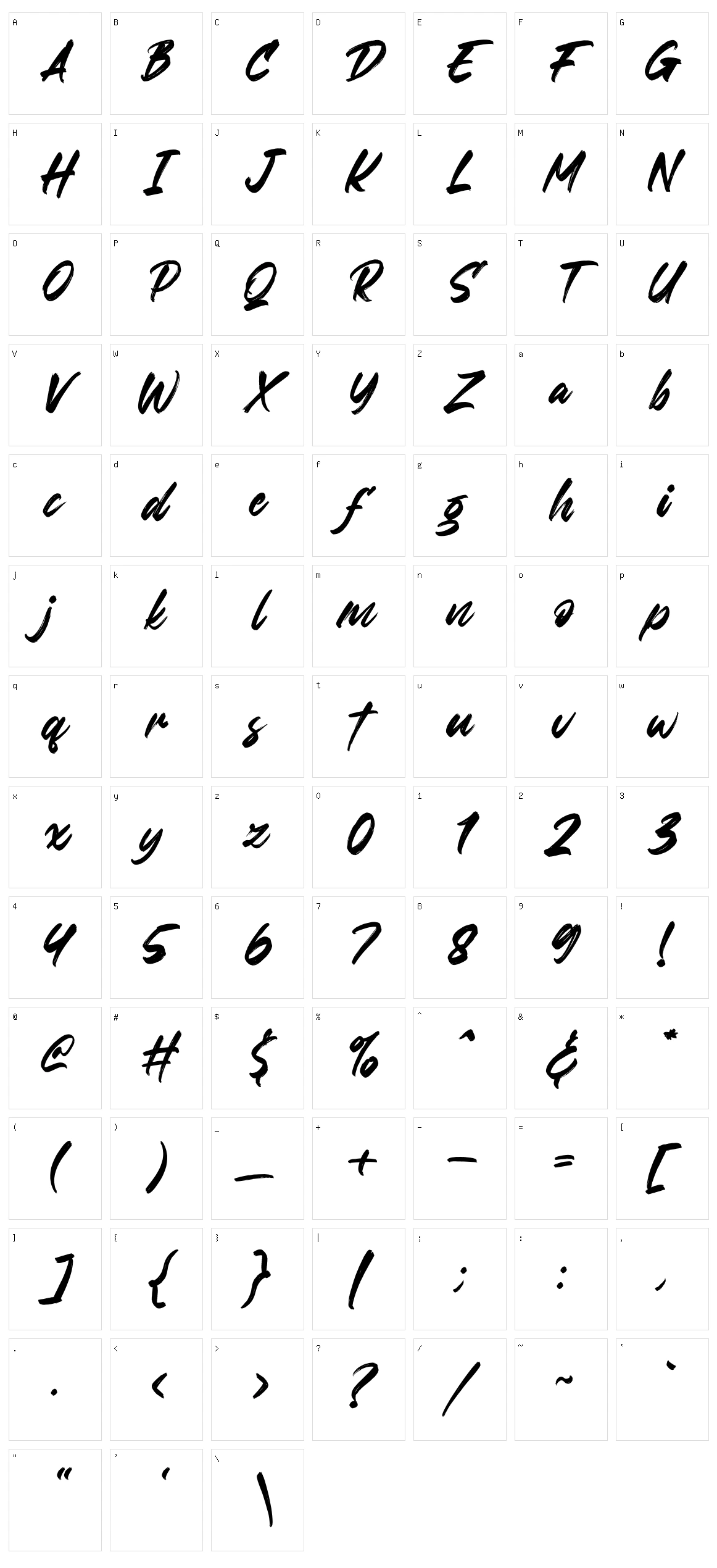 Digofetto Character Set