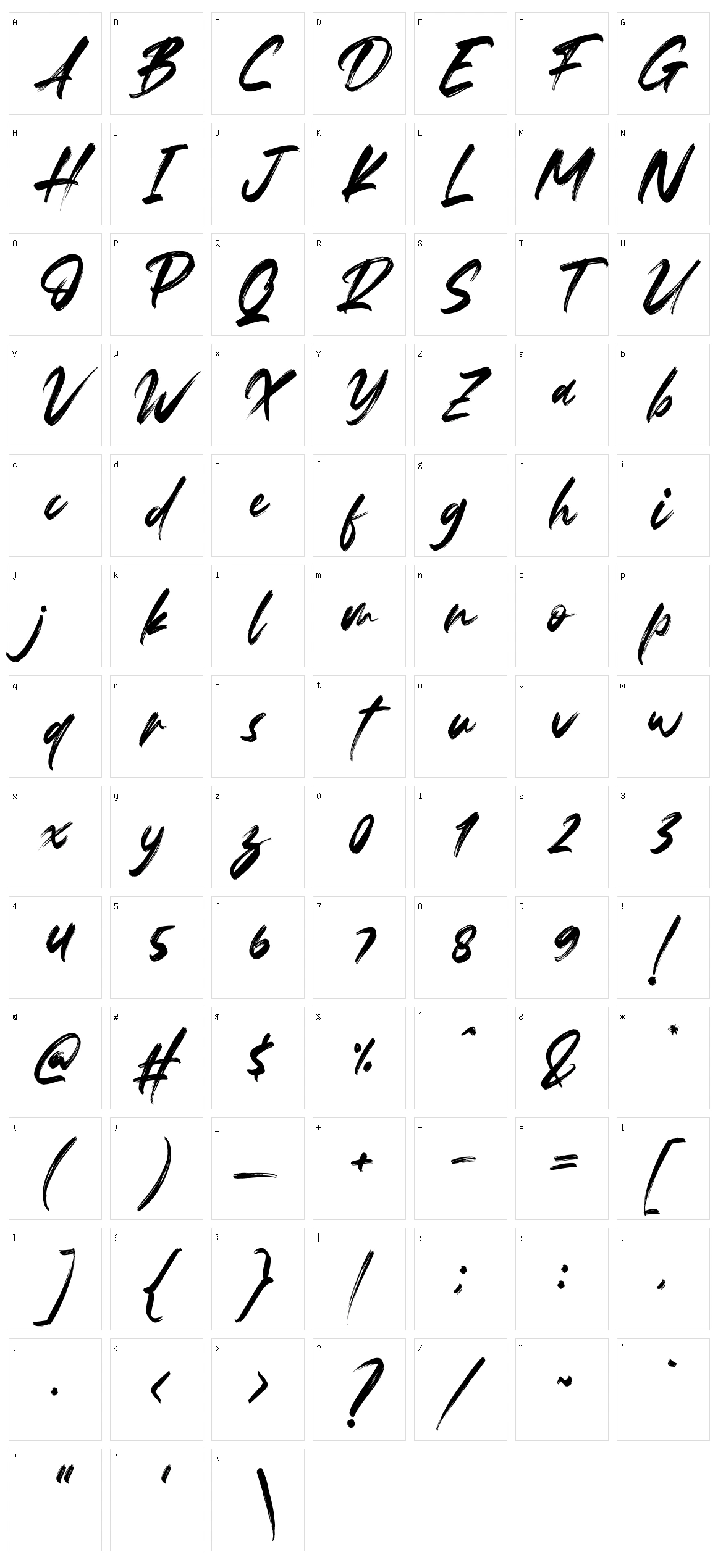 Fedattona Character Set