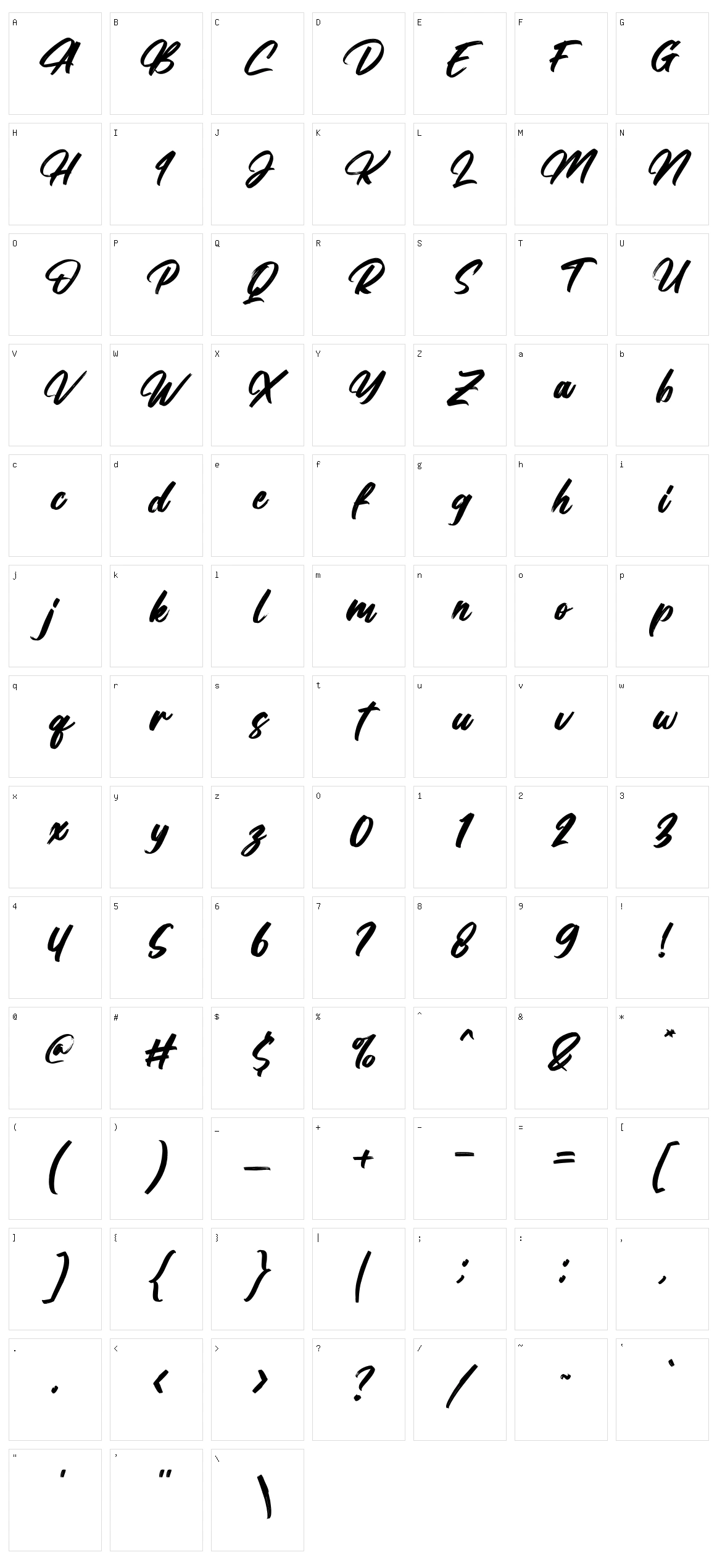 Balestic Character Set
