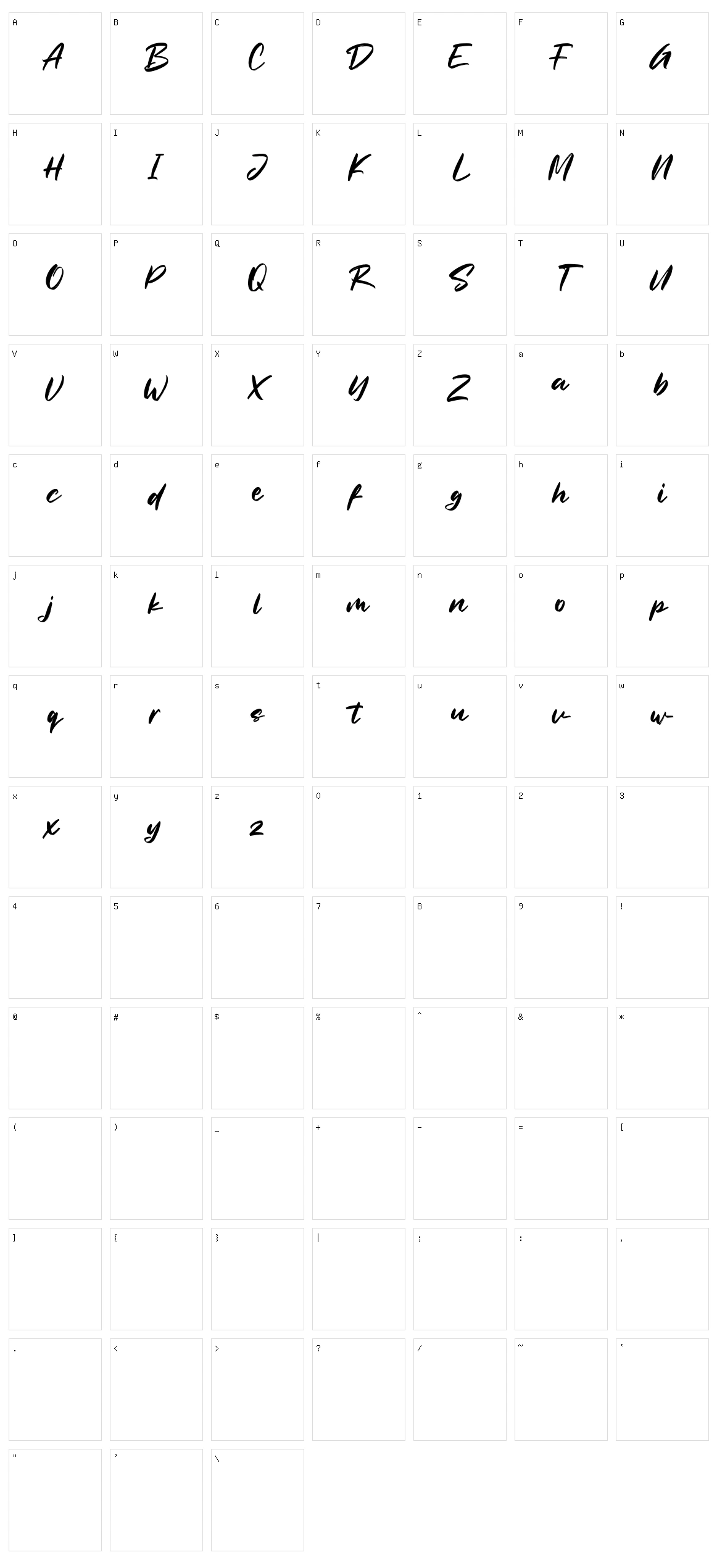 Nordstall Character Set