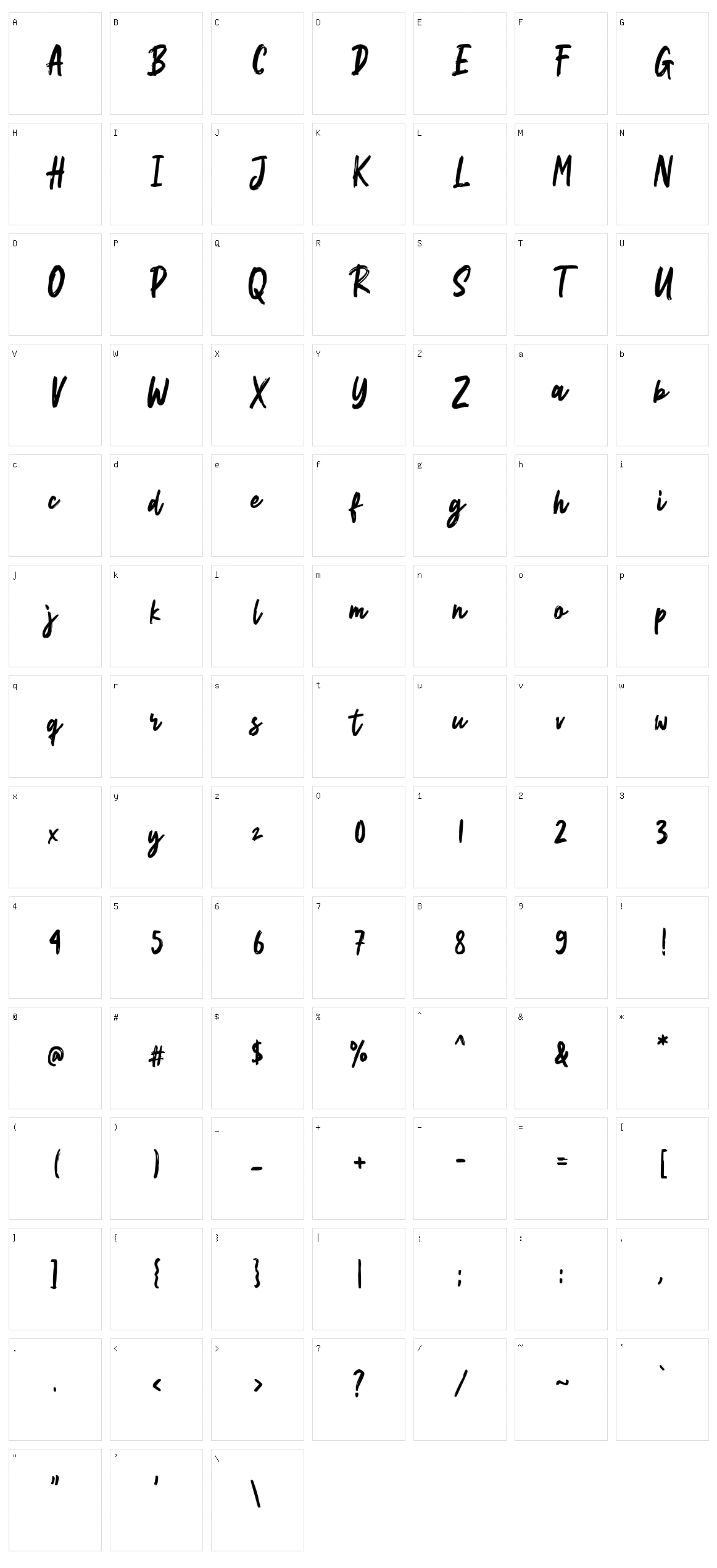 Bintton Character Set