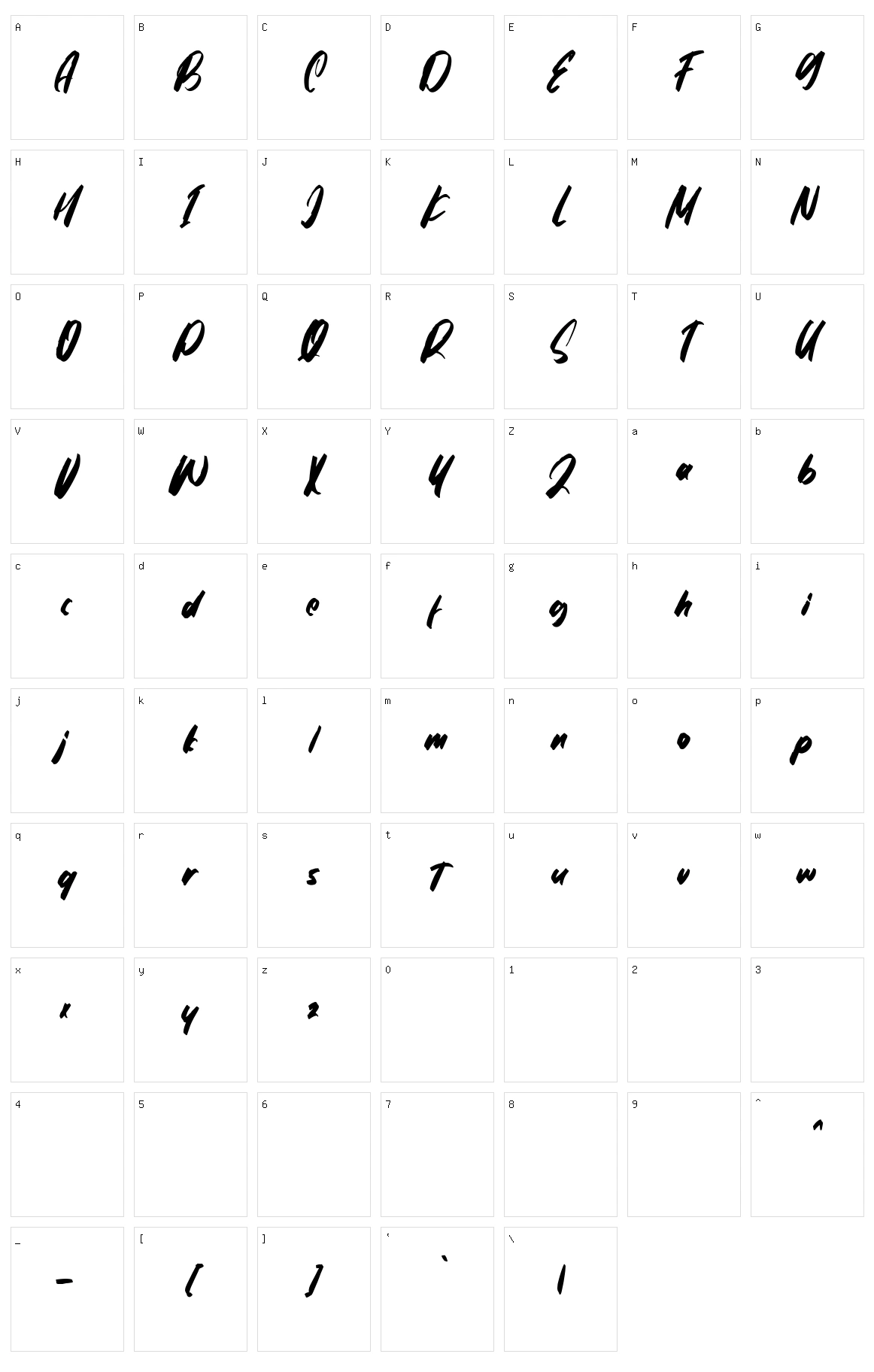 Avextur Character Set