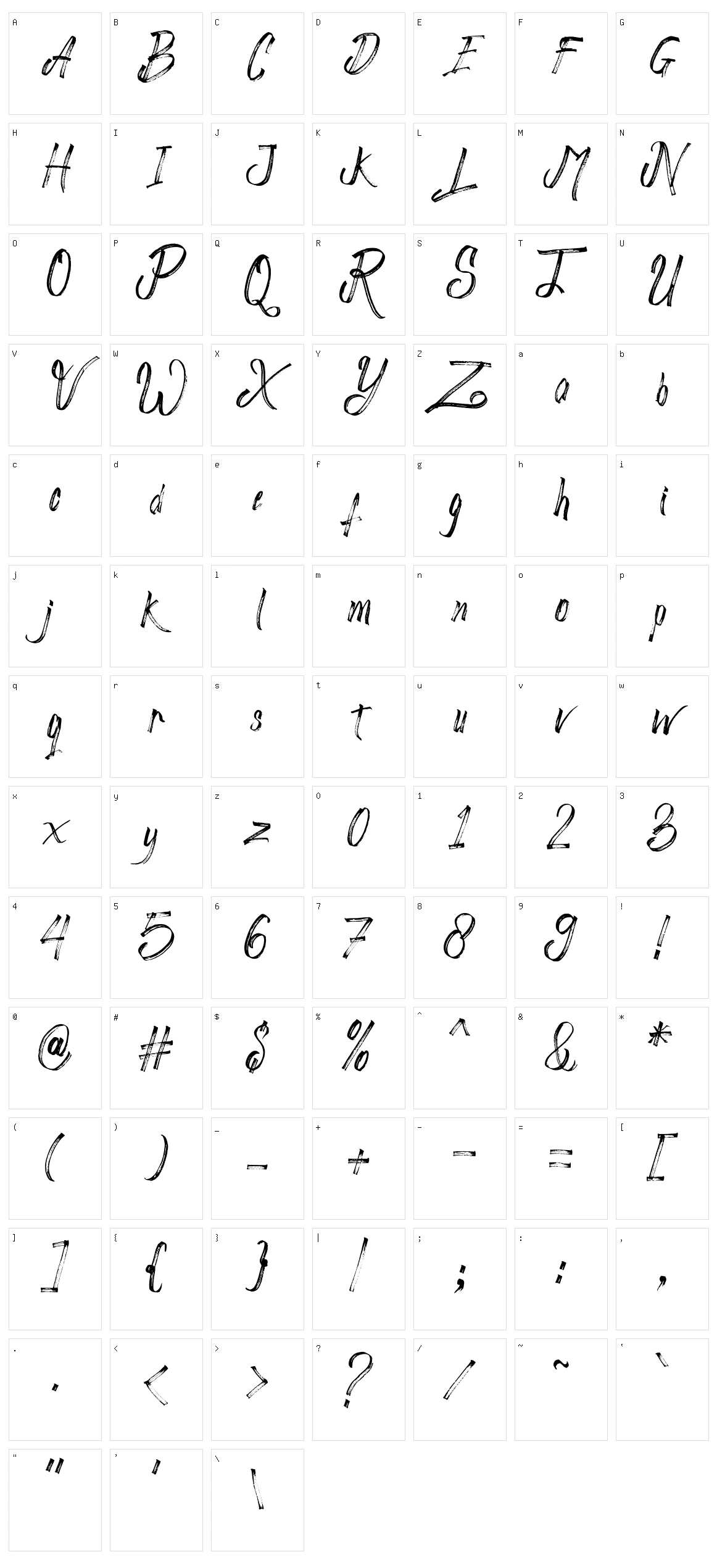 Astronema Character Set