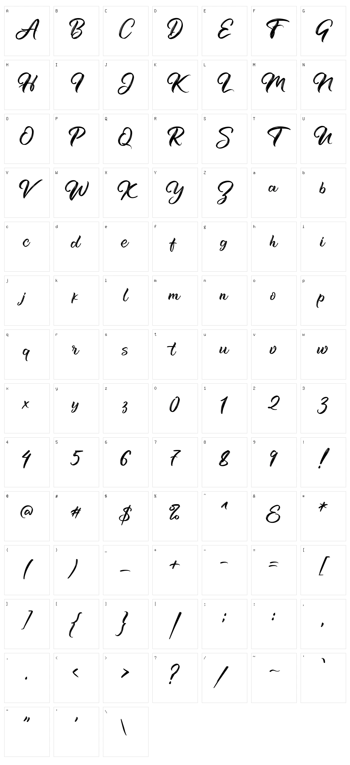 Hustler Character Set