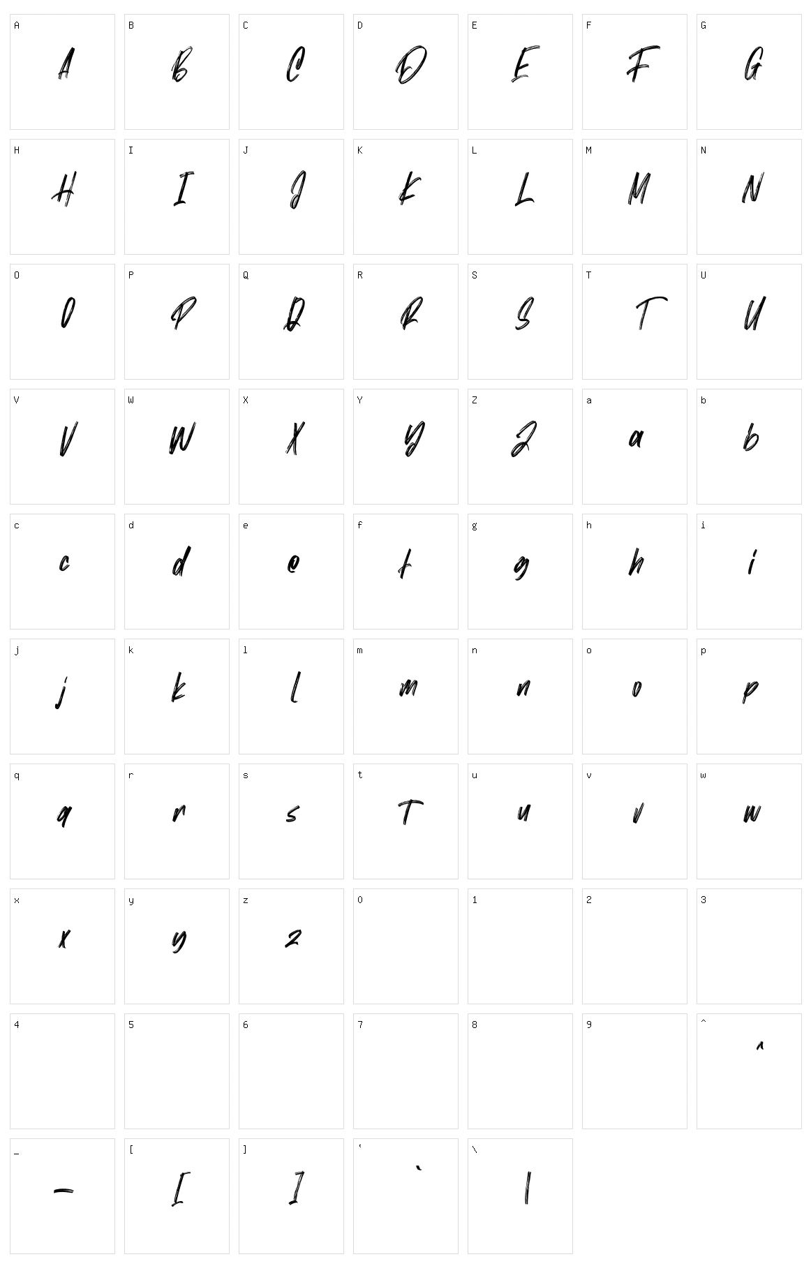 Mc Cartey Character Set