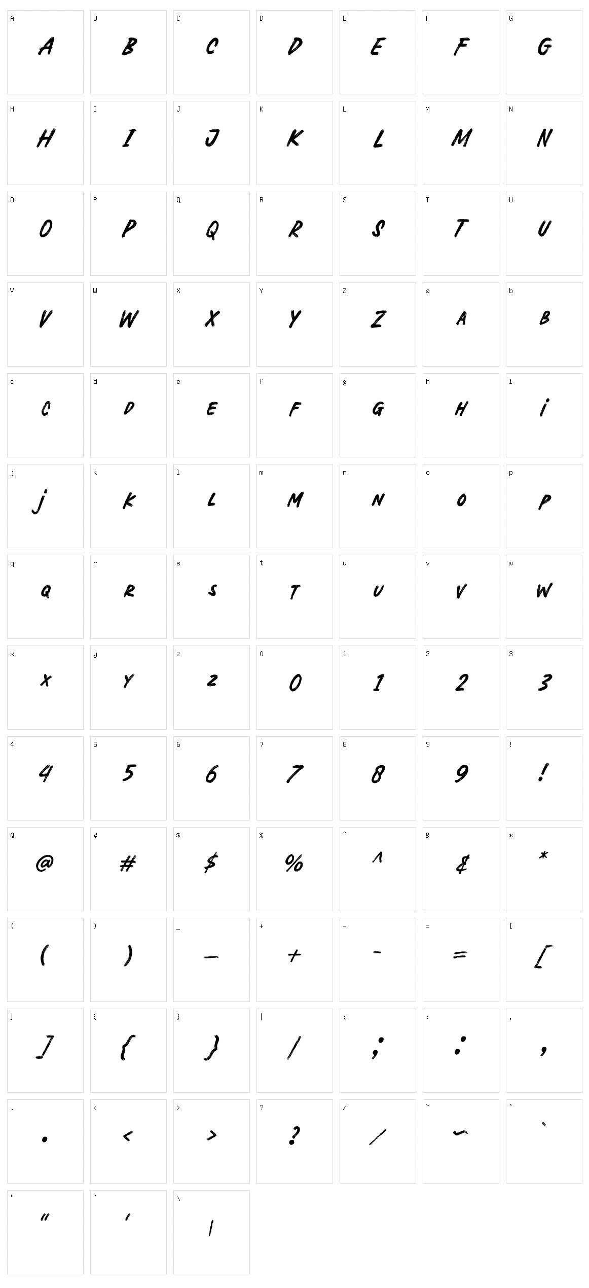 Broken Crush Character Set