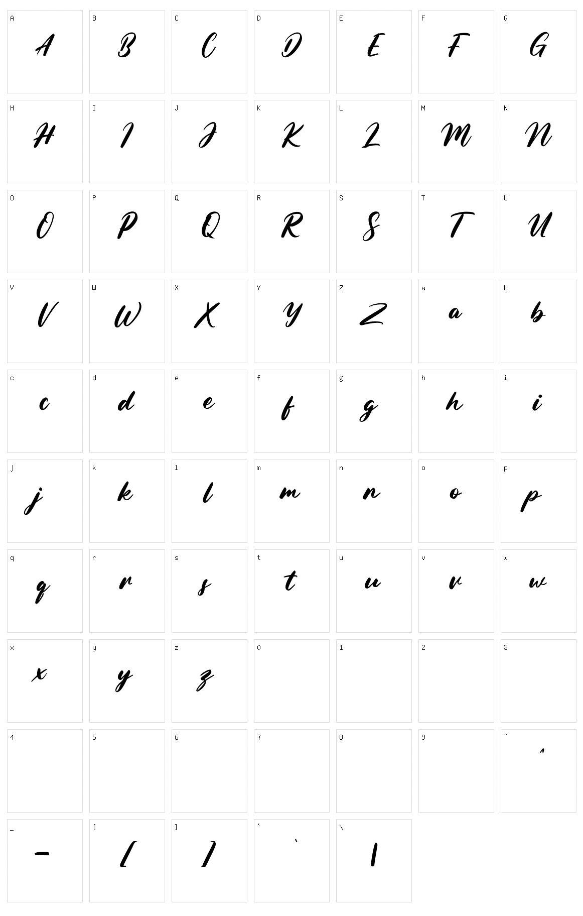 Hastafloris Character Set