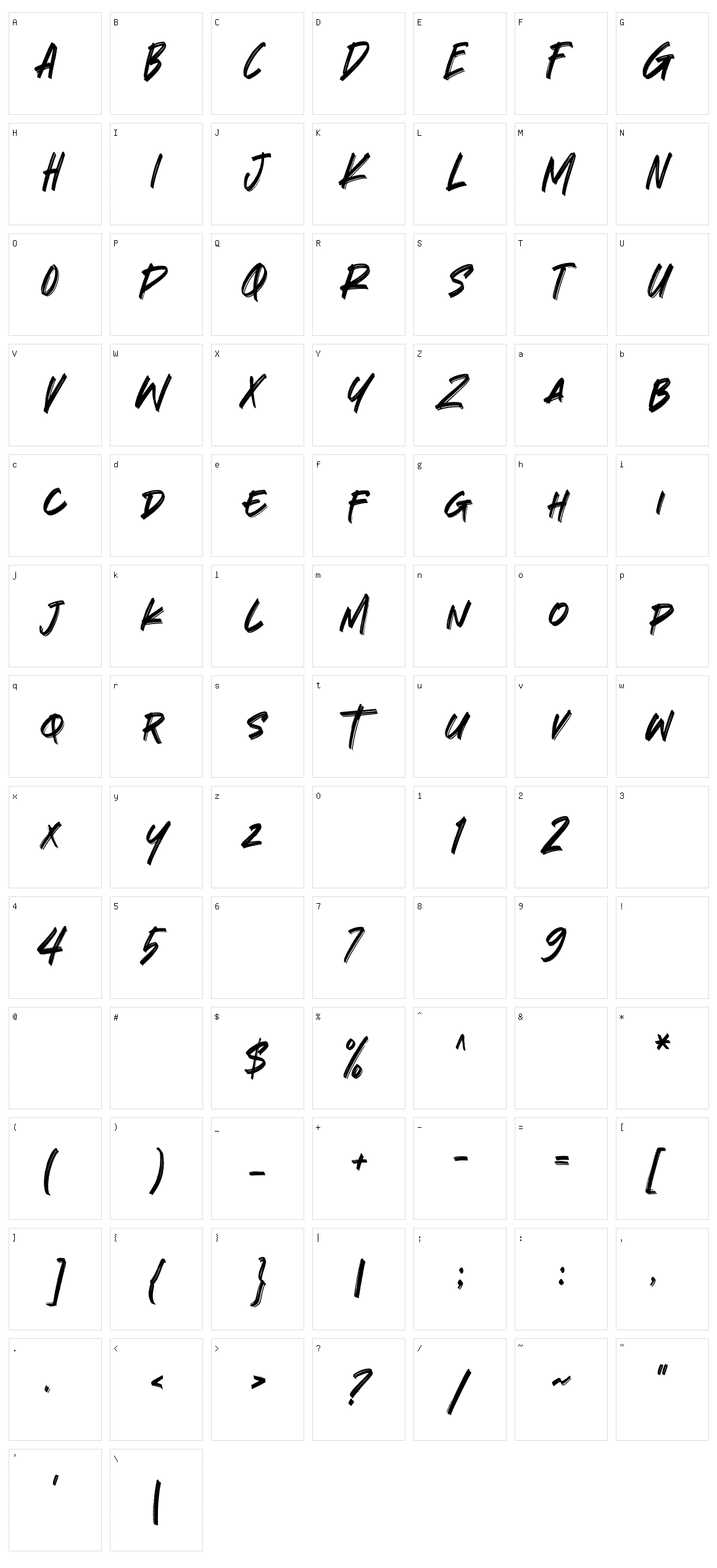 Flossy Character Set