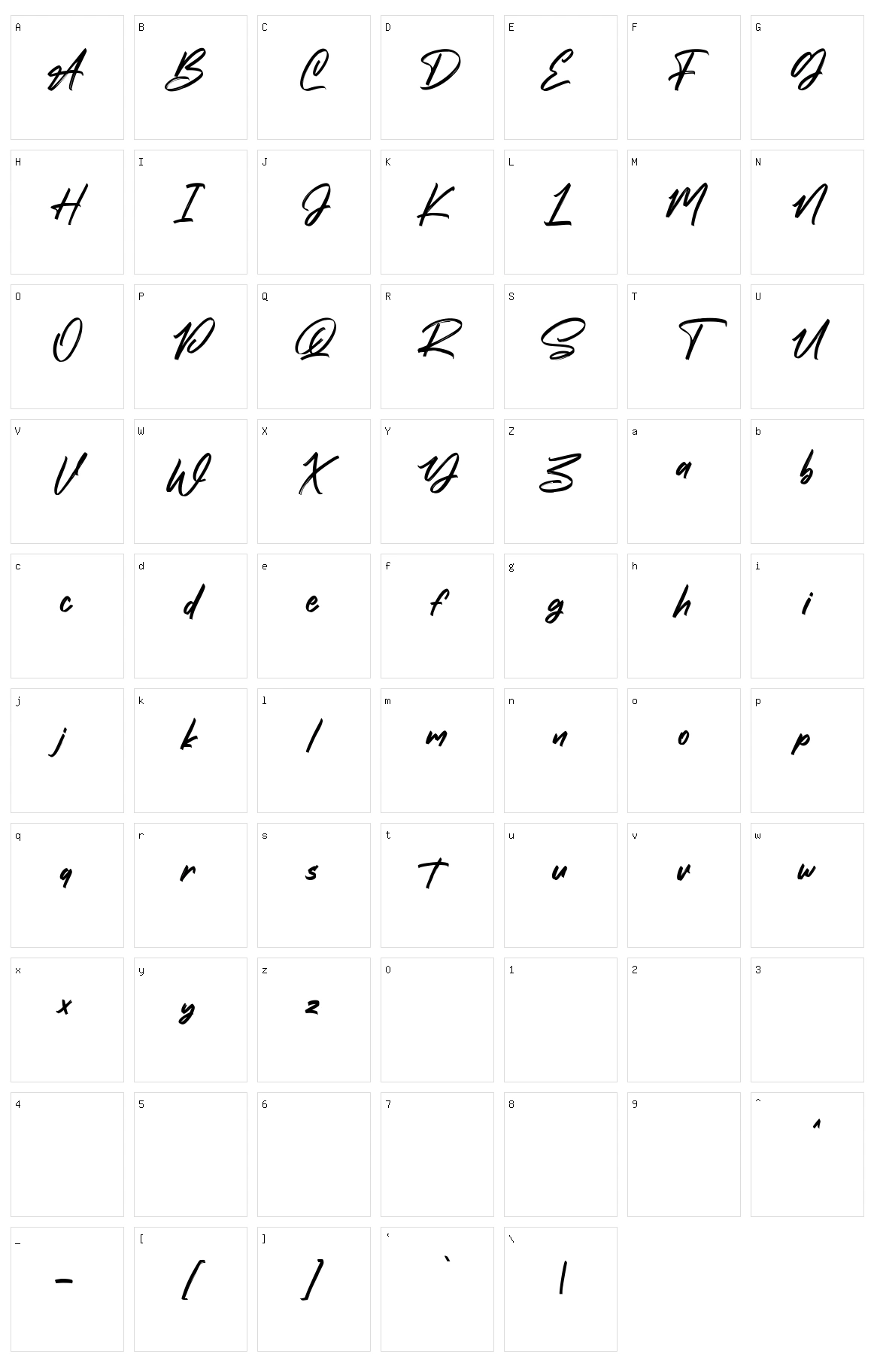 Fattalsfort Character Set