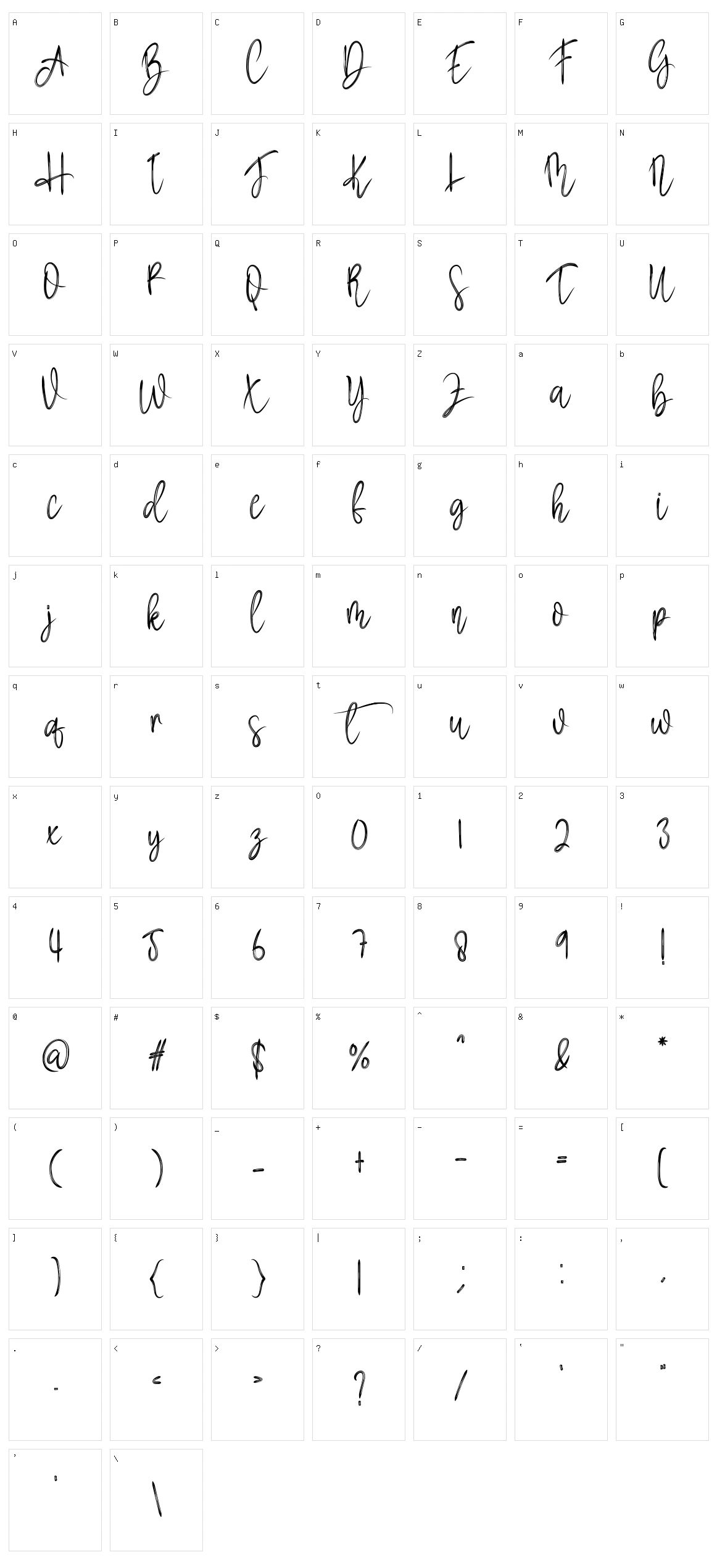 Hamster Signature Character Set