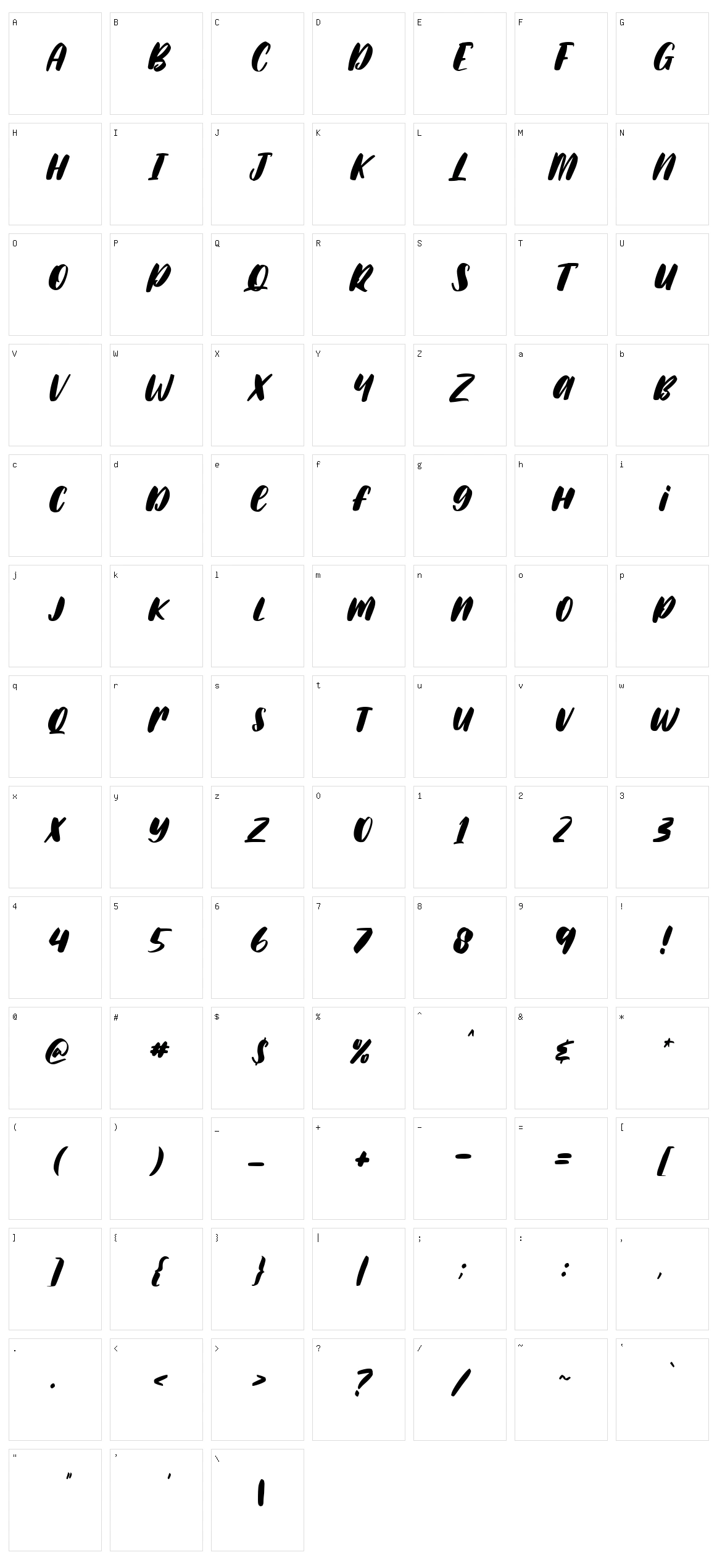 Lillstripe Character Set