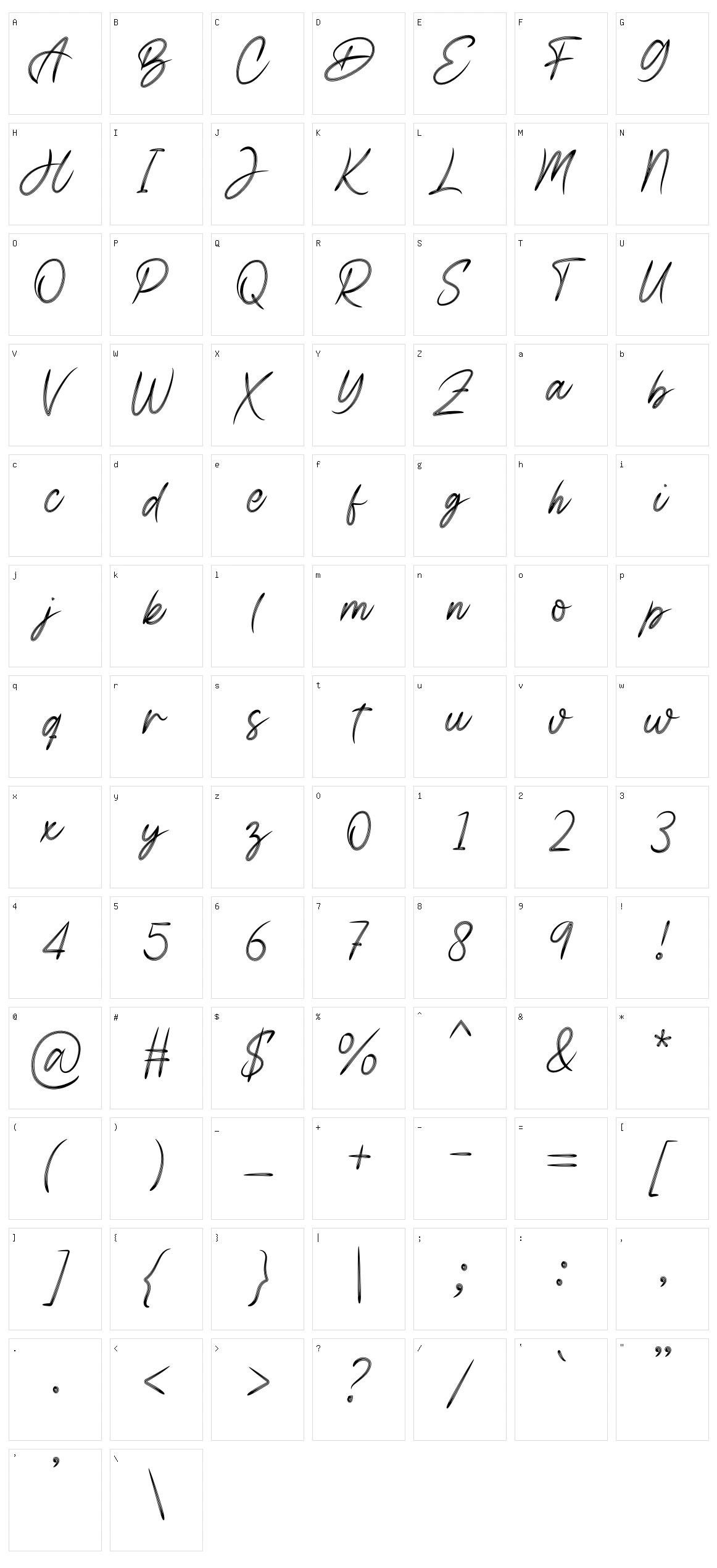 Beltanira Signature Character Set