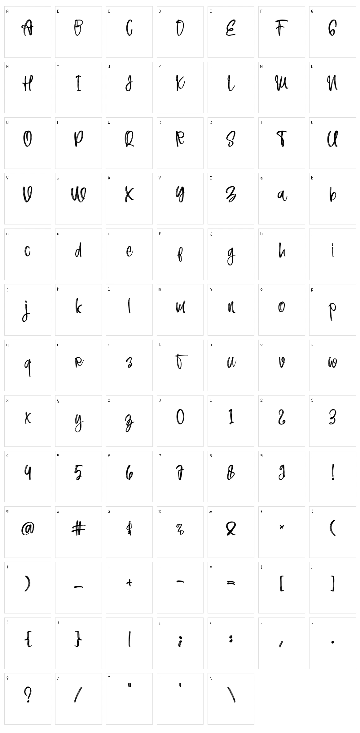 Diana Handlettering Character Set