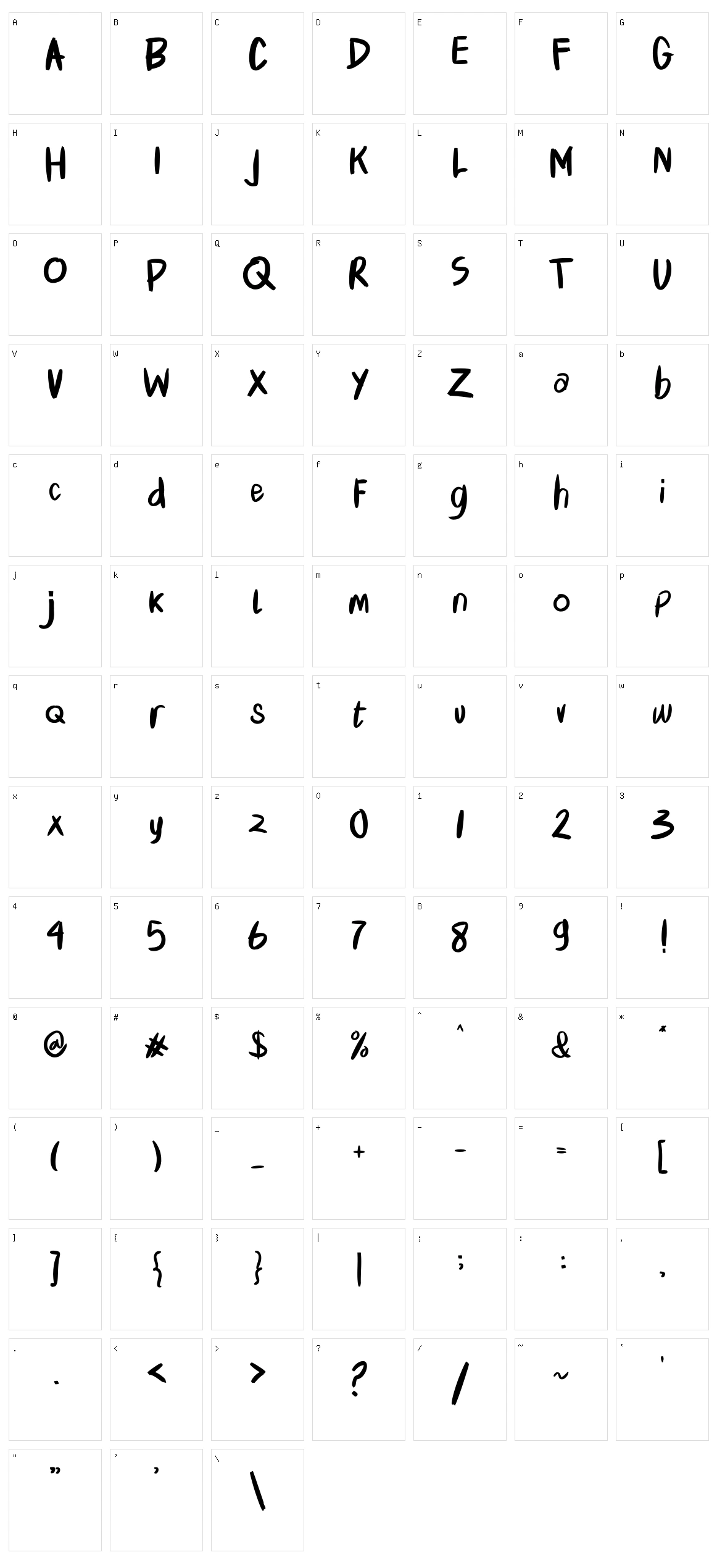 Wallhynd Character Set