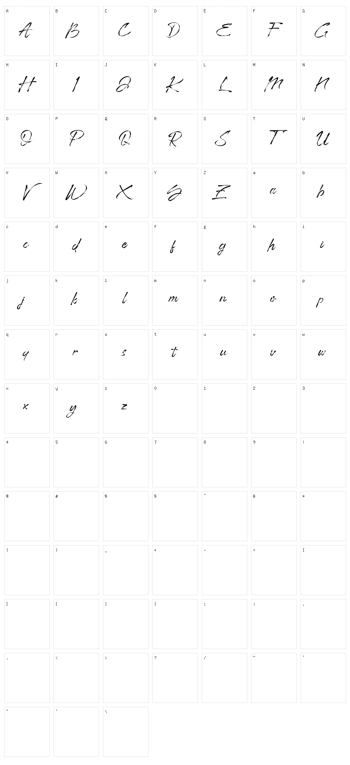 Jastland Character Set