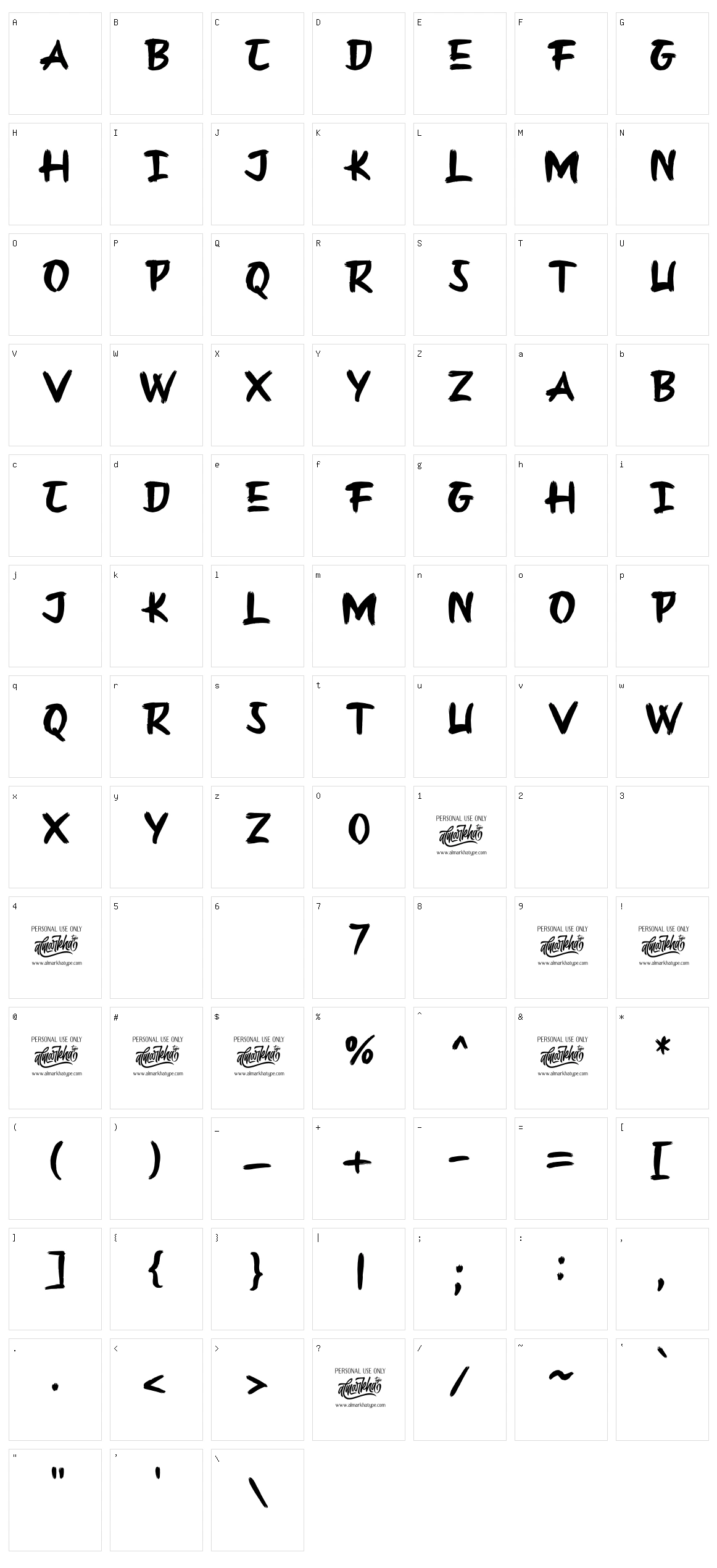 Kenzomaru Character Set