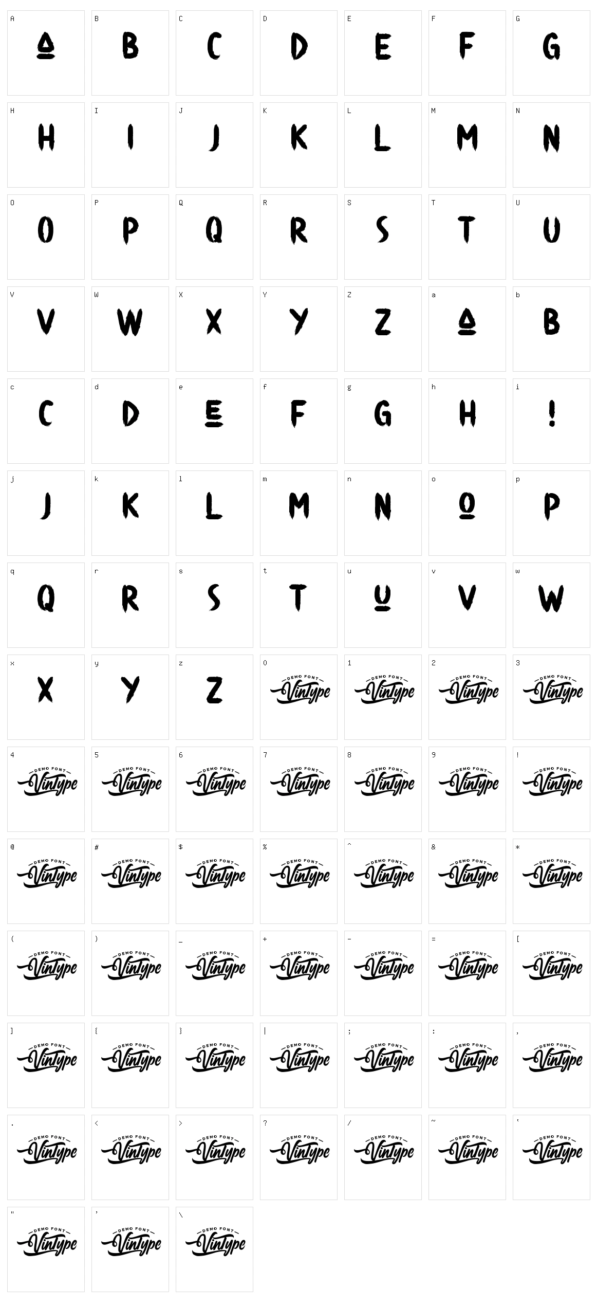 Stay There Brush Character Set