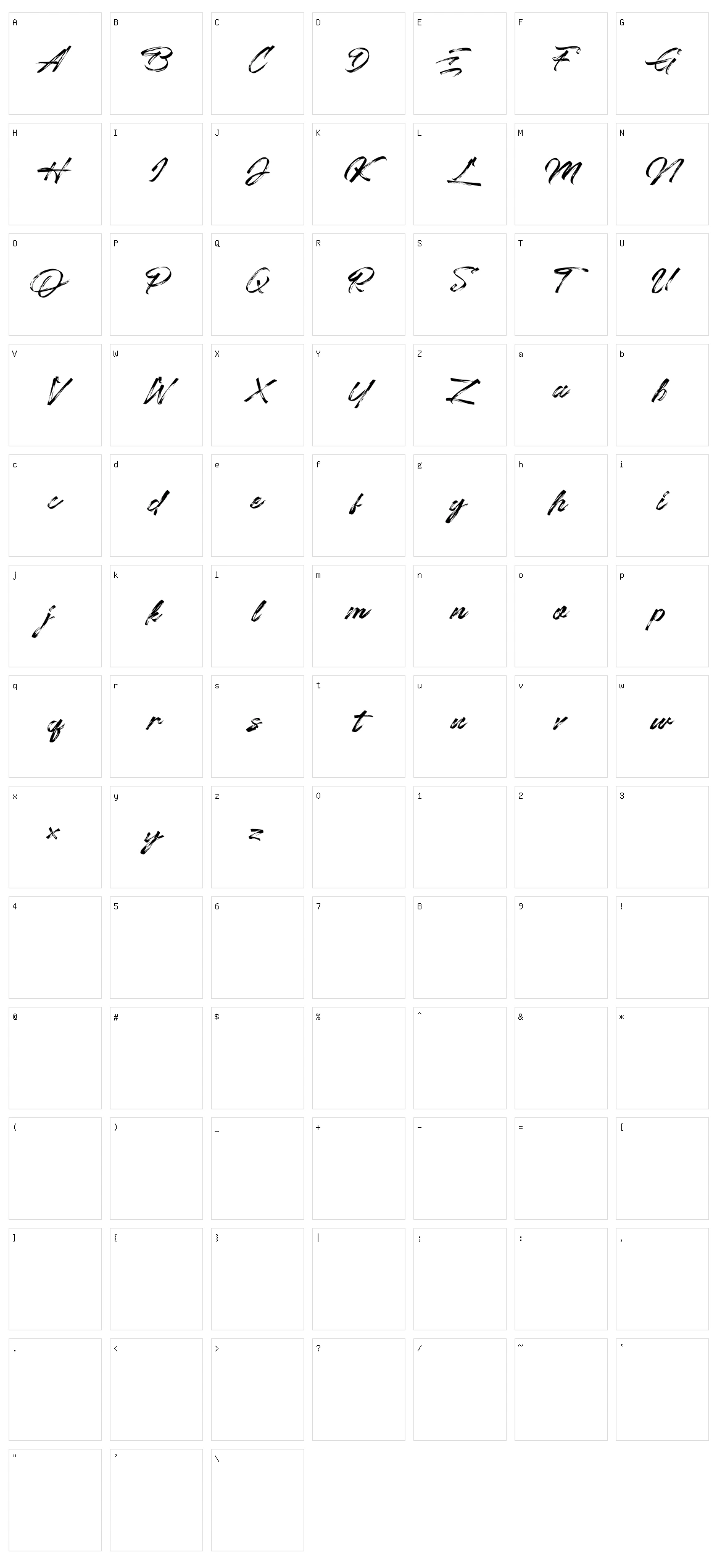 Chaletliness Character Set