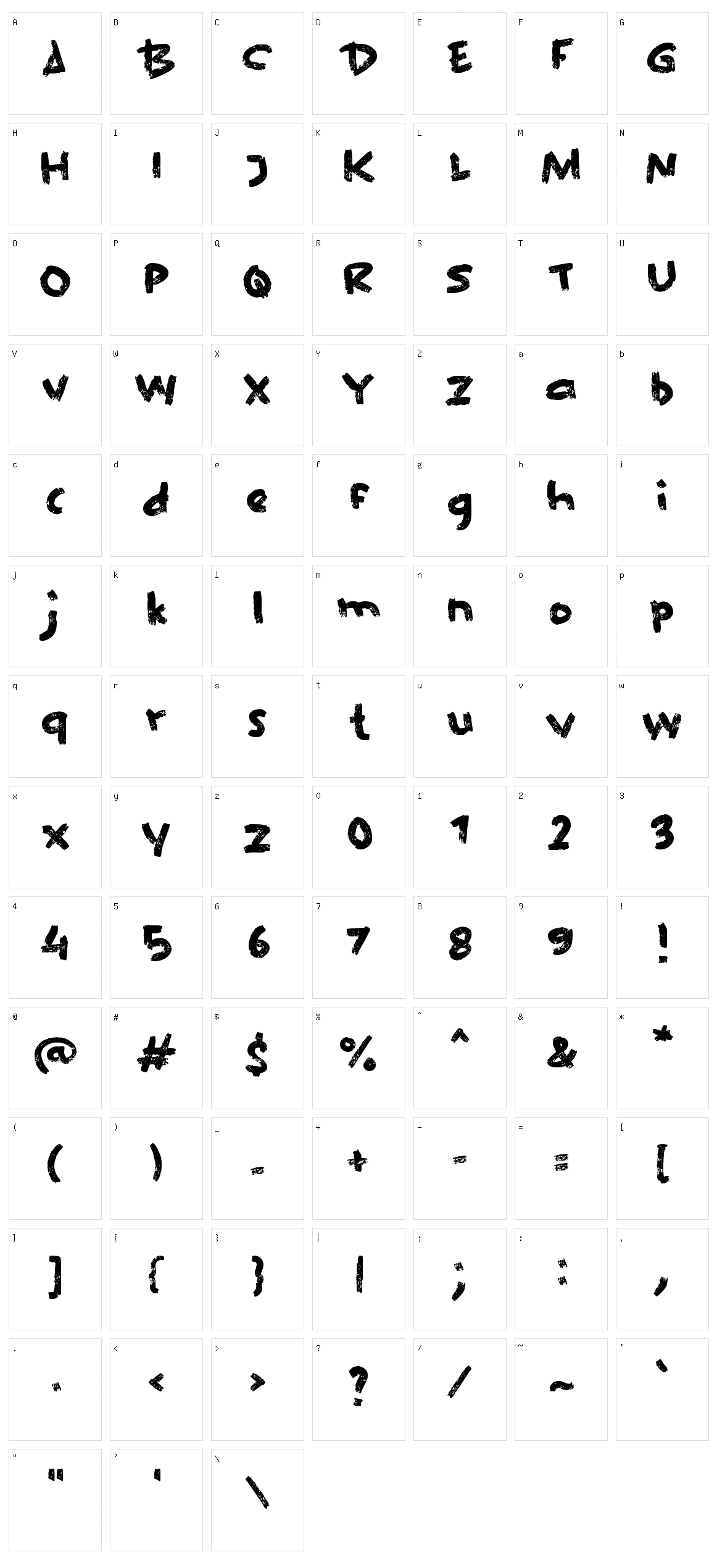 e Easy Oatmeal Character Set