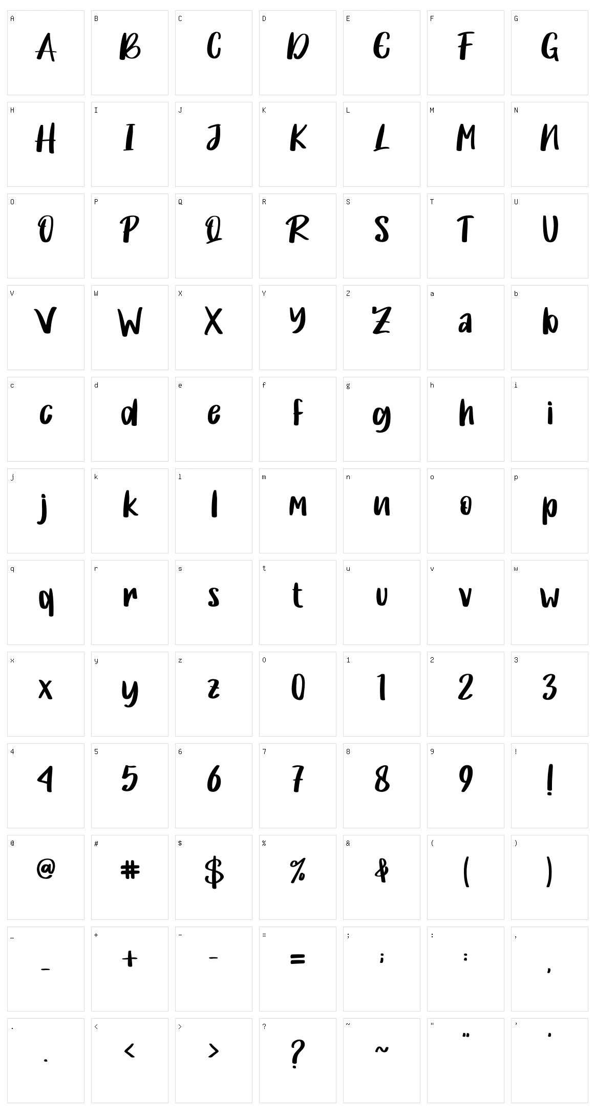 Holigan Character Set