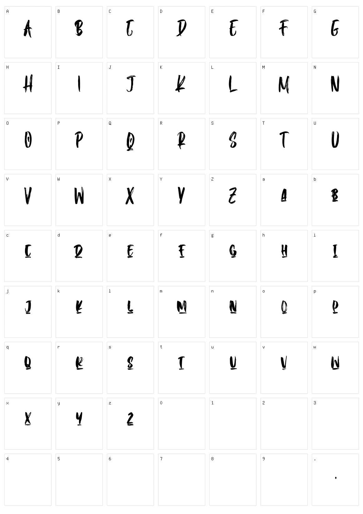 Semientz Character Set