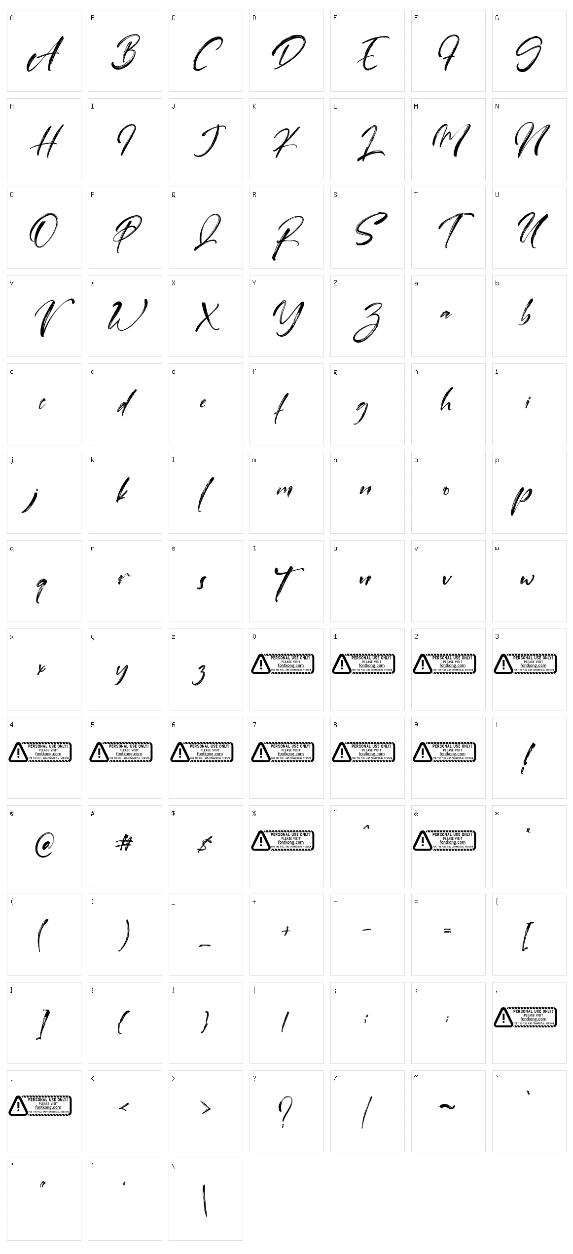 Clusters Character Set