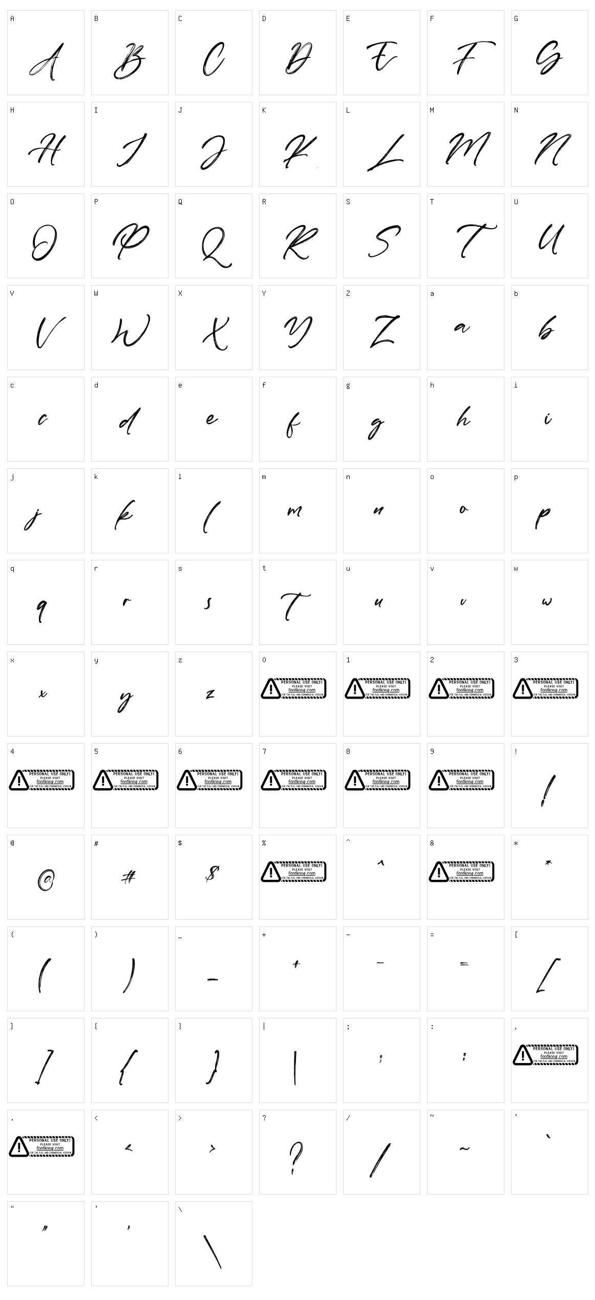 Stevekeith Character Set