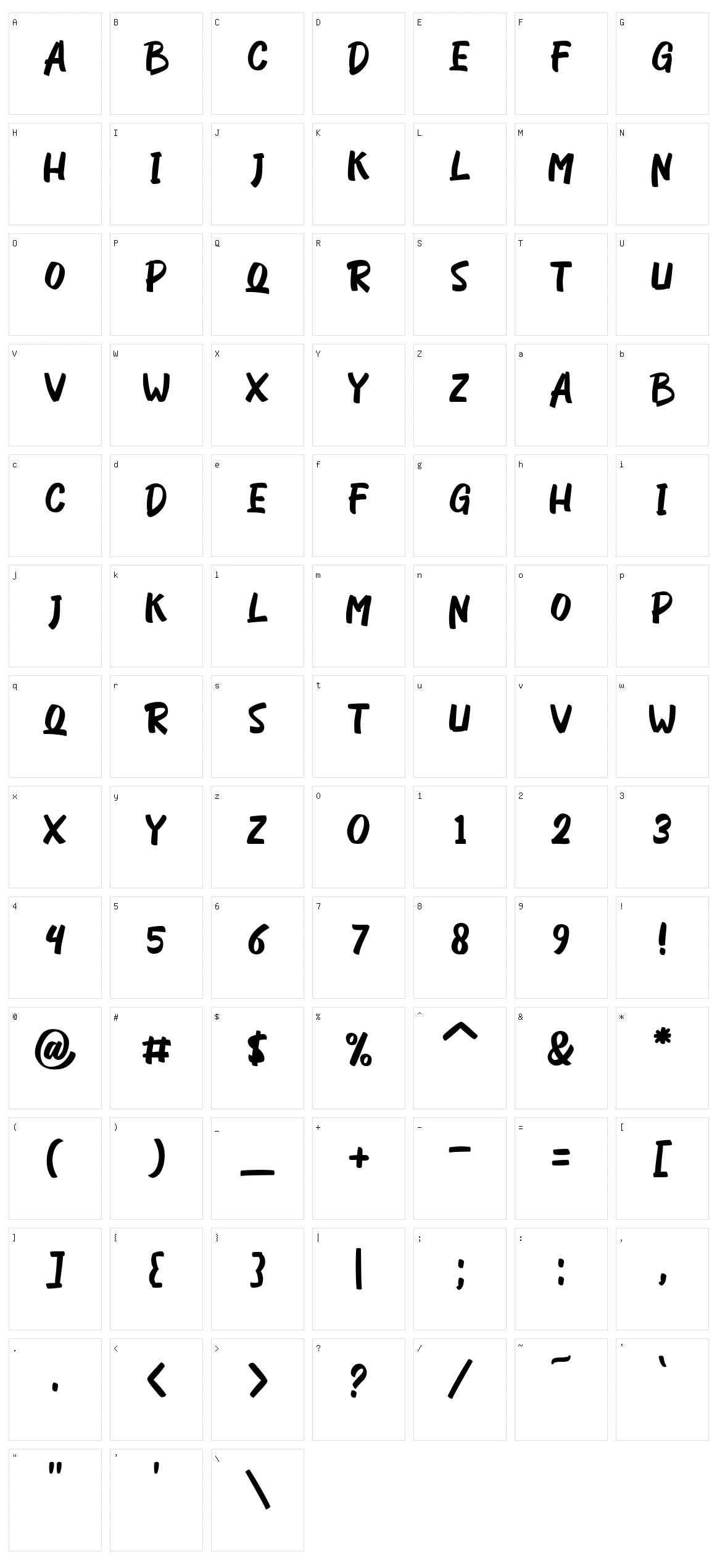 Nastice Character Set