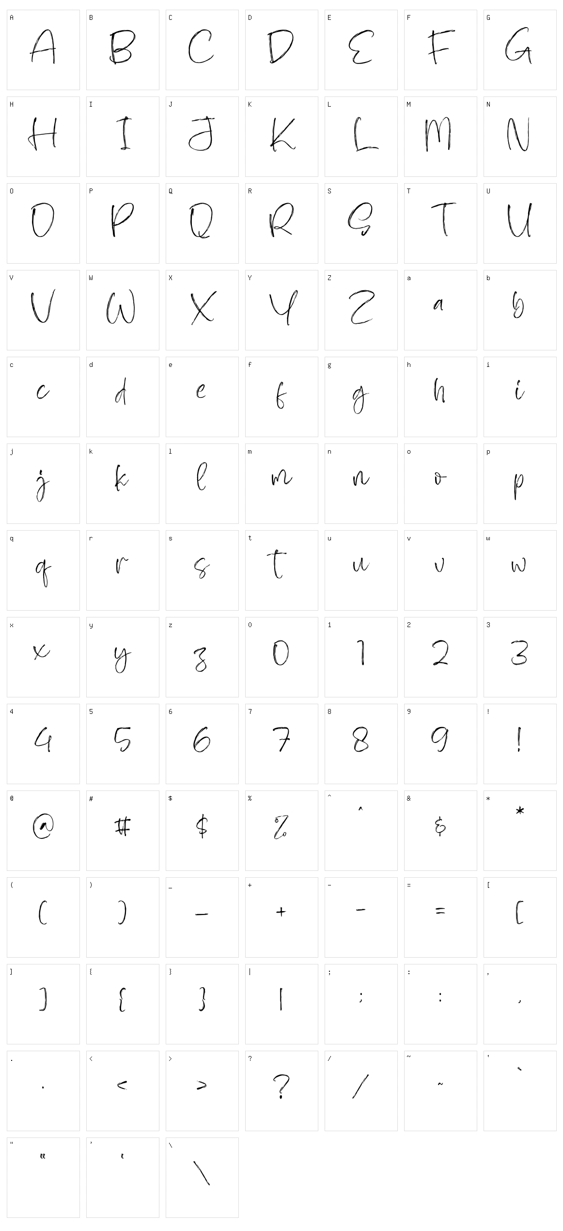 South Gilbano Character Set