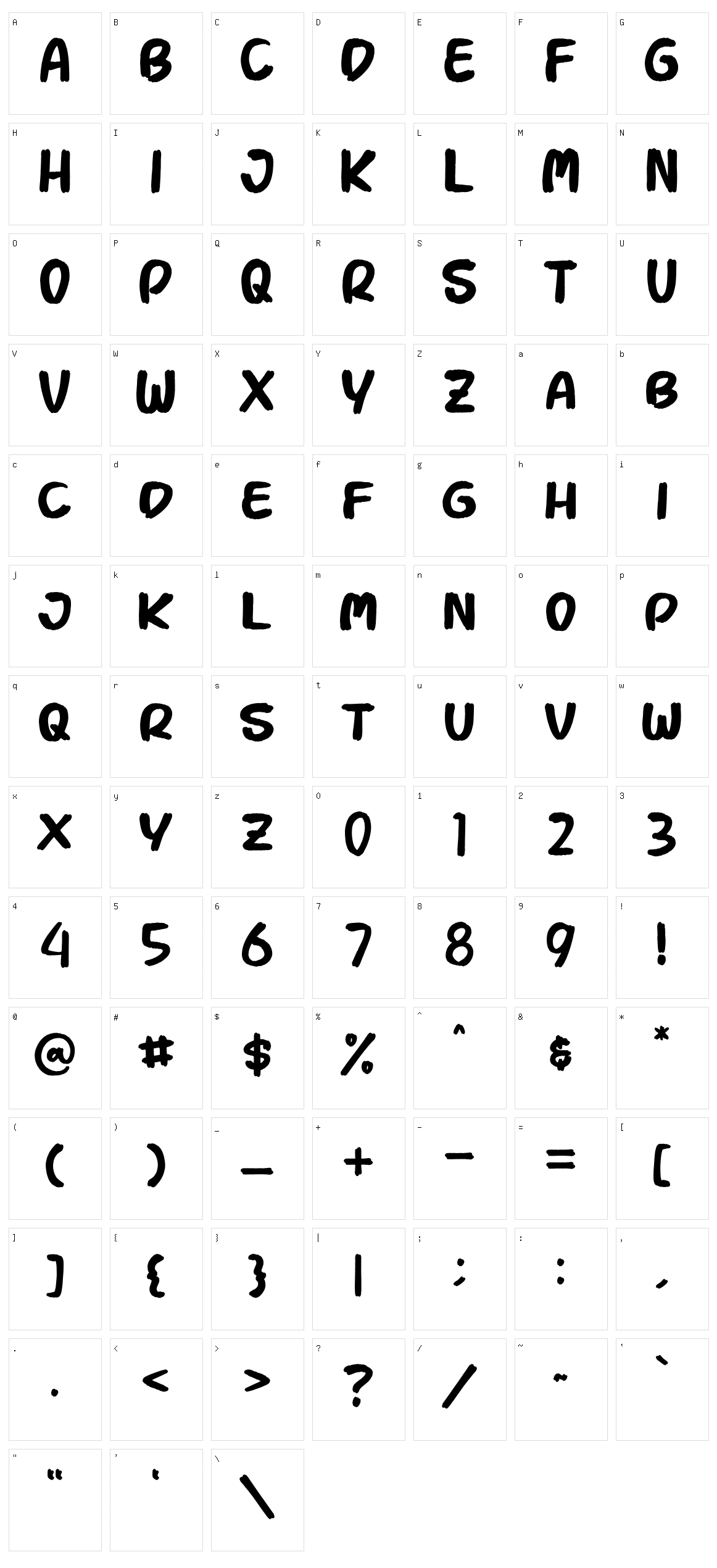 Brigton Character Set