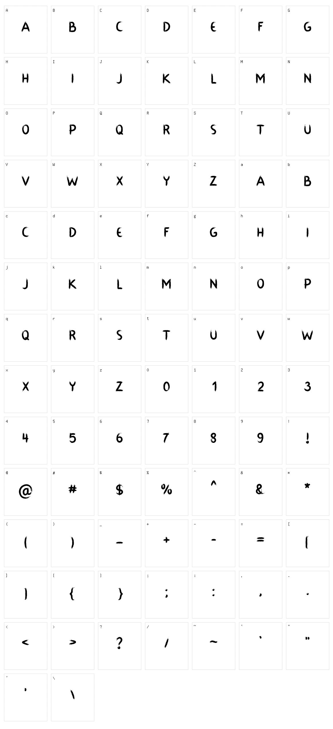 Mountis Character Set