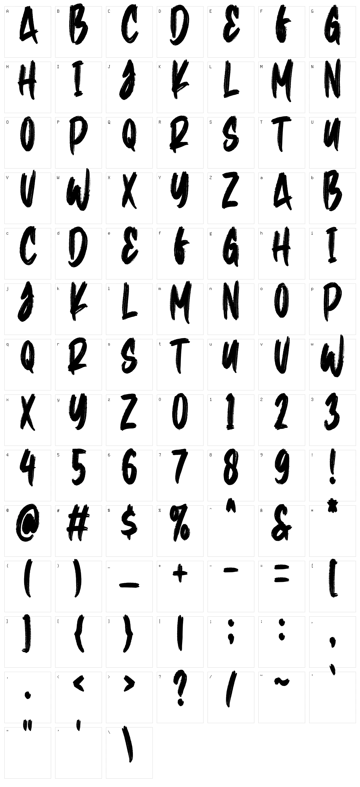 Davy Black Character Set
