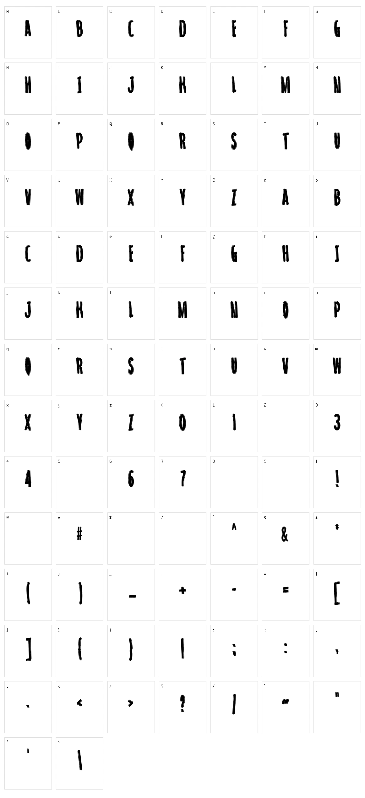 Rebelion Character Set