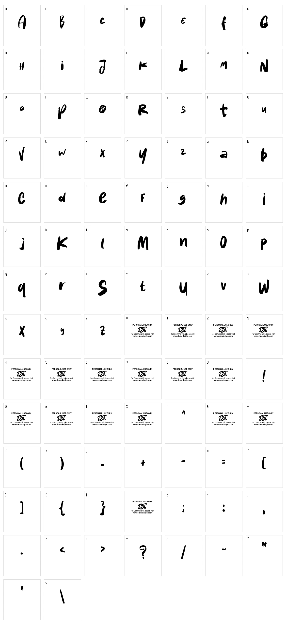 Kebalik Brush Character Set