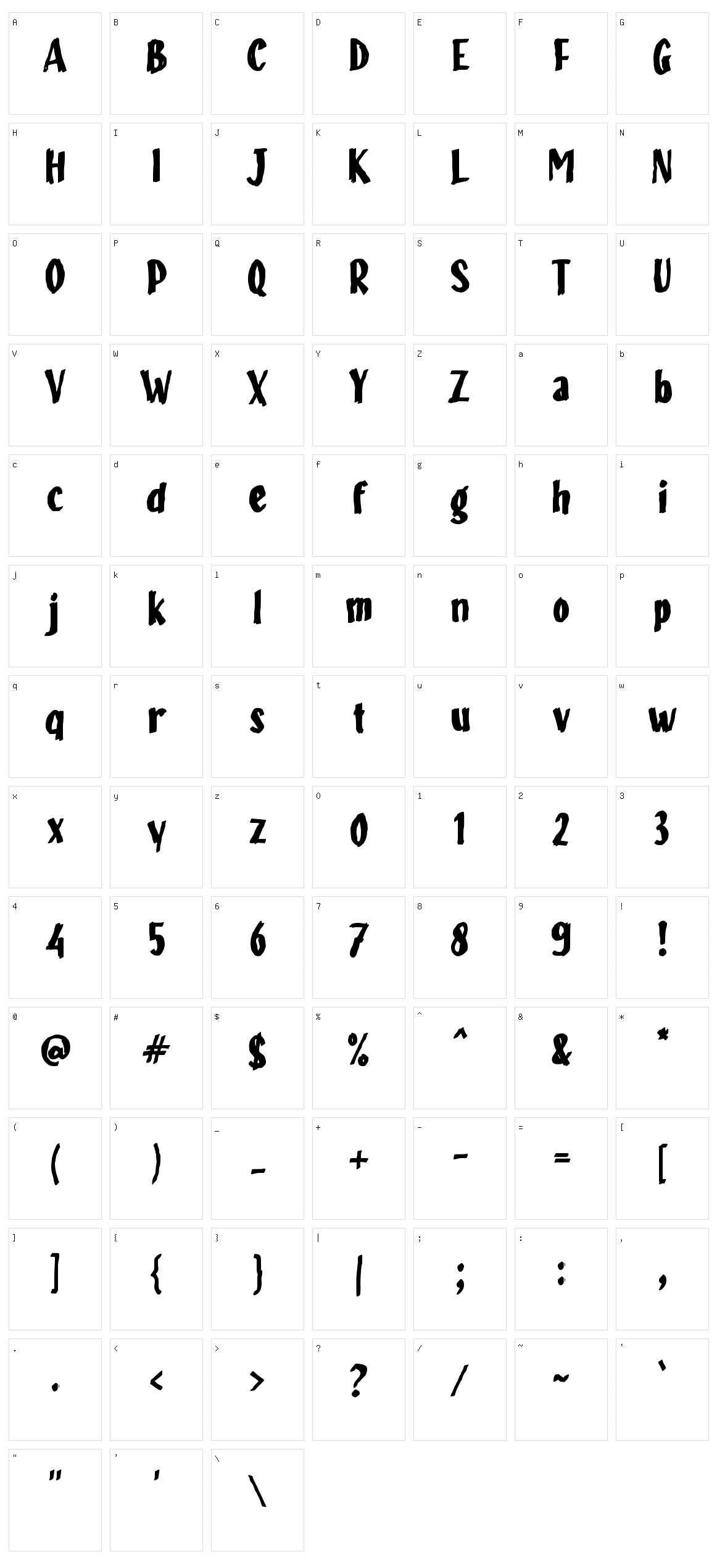 f Fandory Character Set