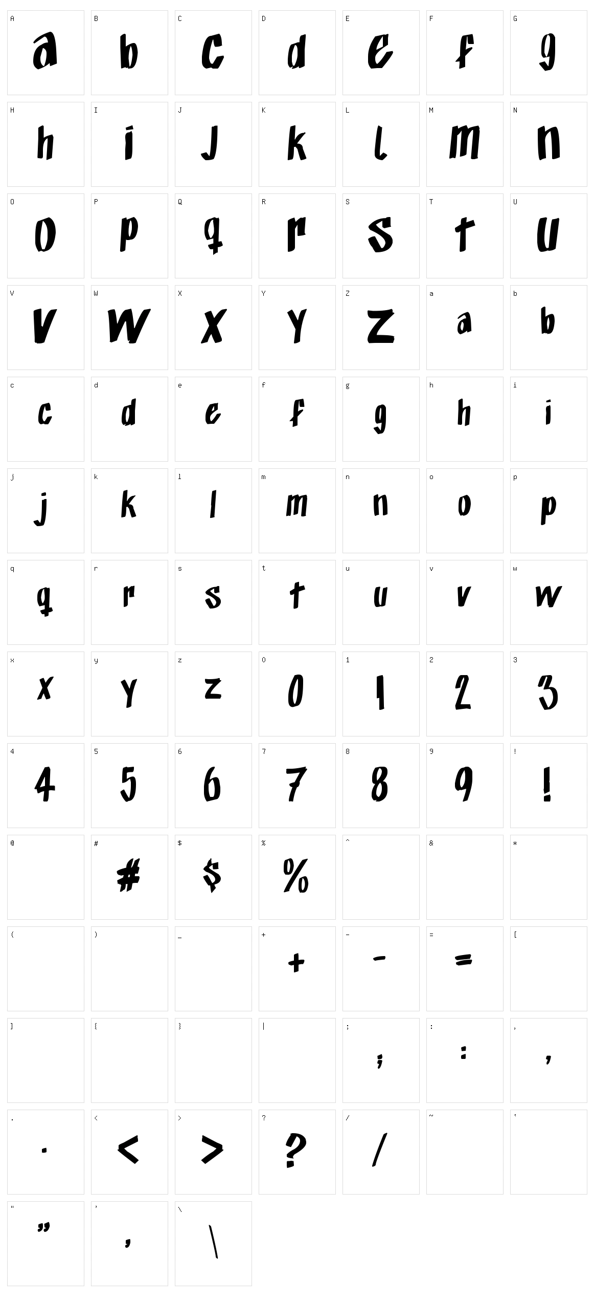 Exito Free Hand Character Set