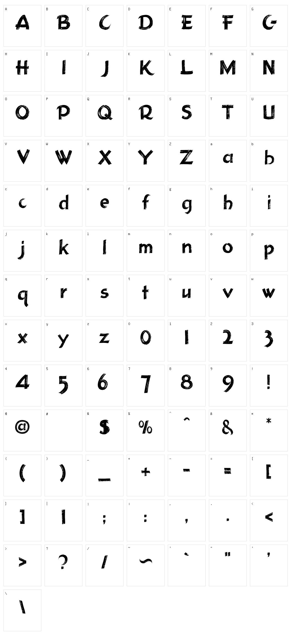 Holmes 207 Character Set