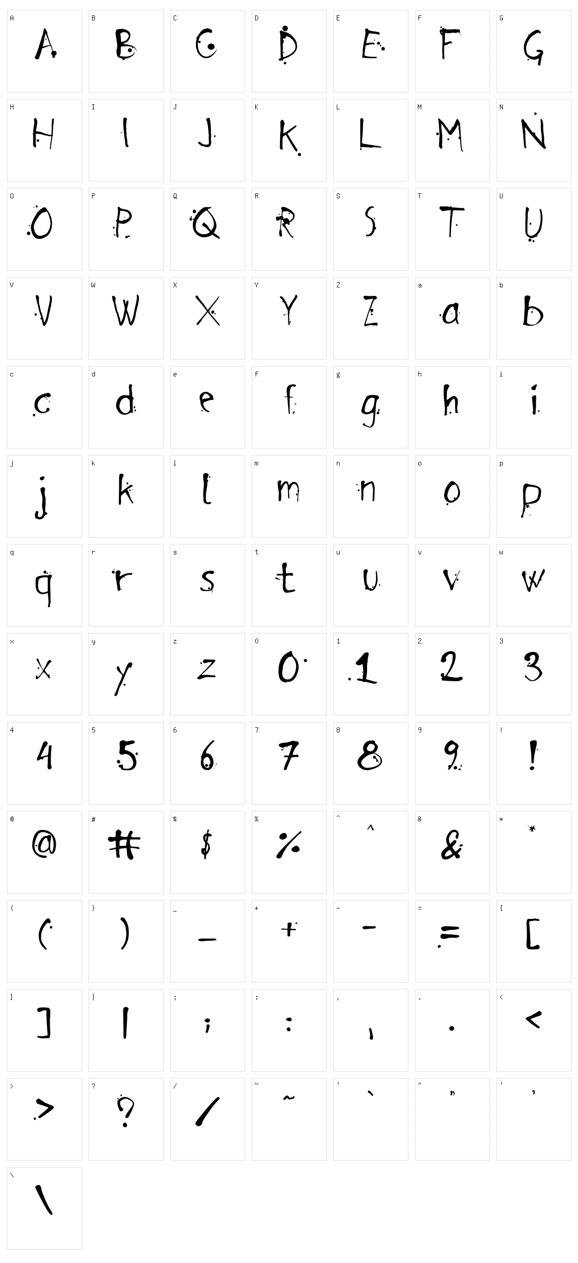 Arensdorff Ink Character Set