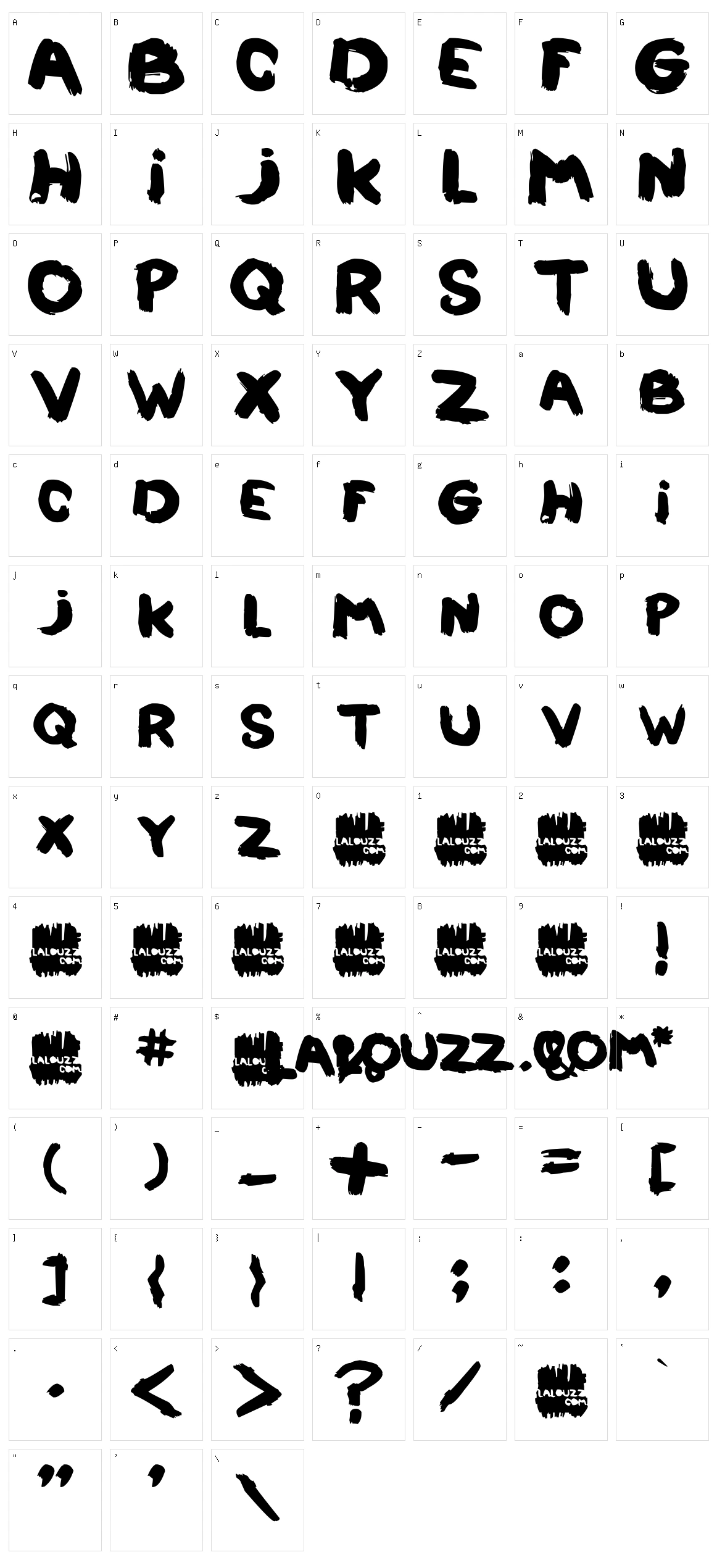 Lalouzz Character Set