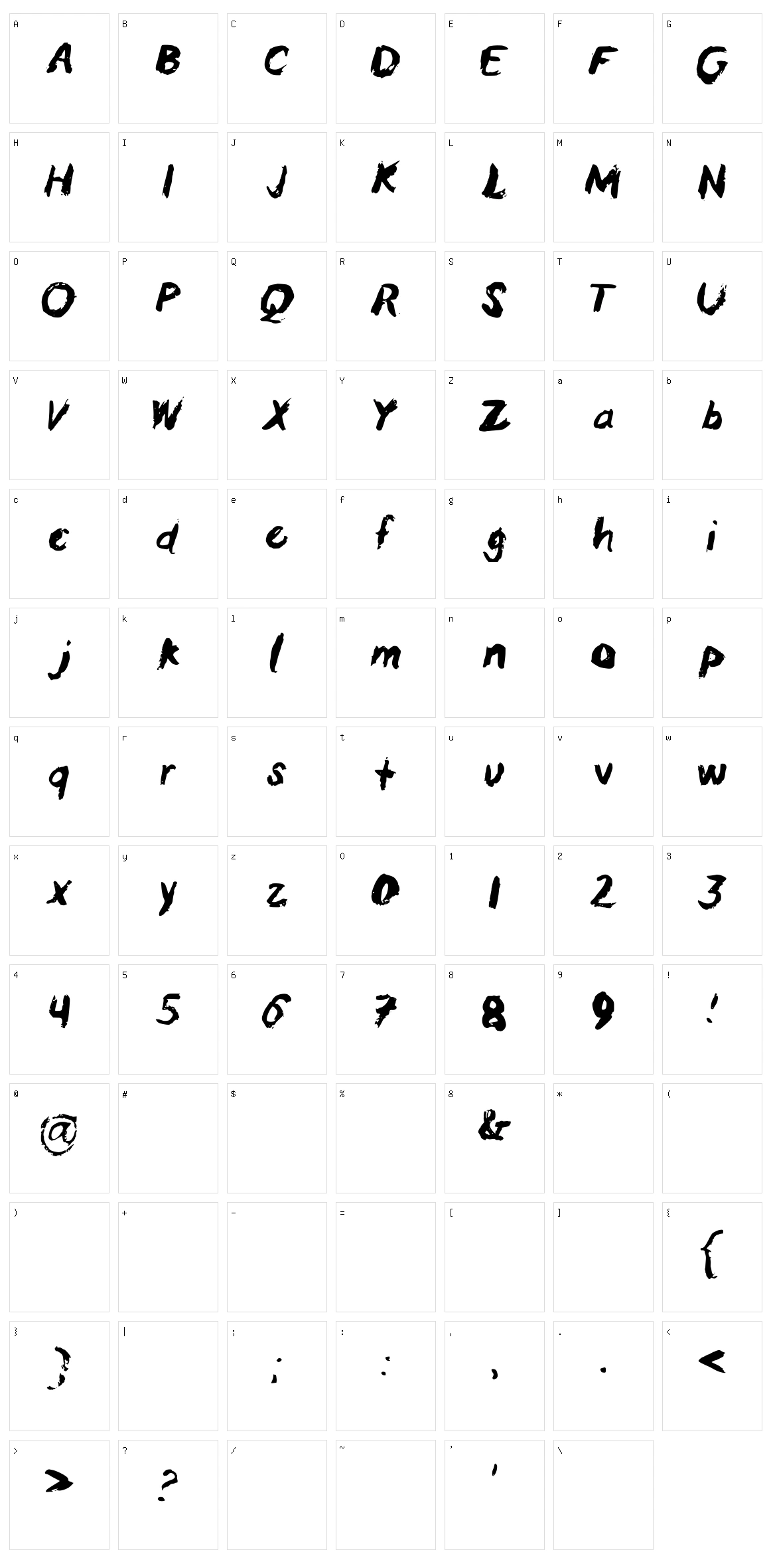 Ann Brush Character Set