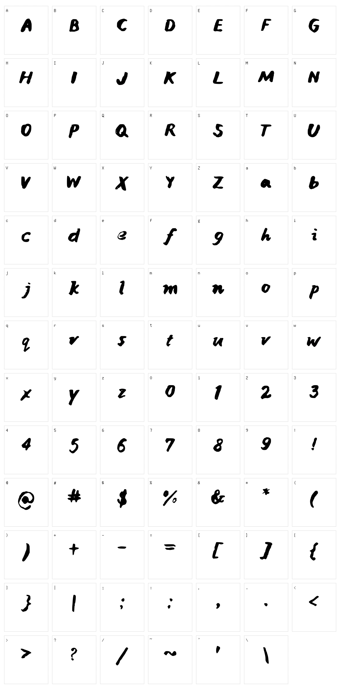 Janice Hand Ink Character Set