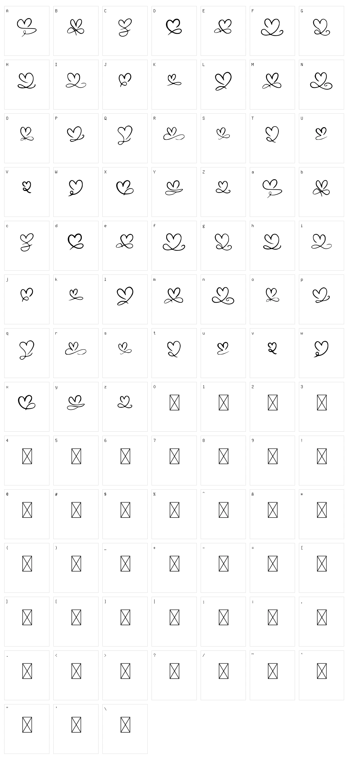 Lovedo Character Set