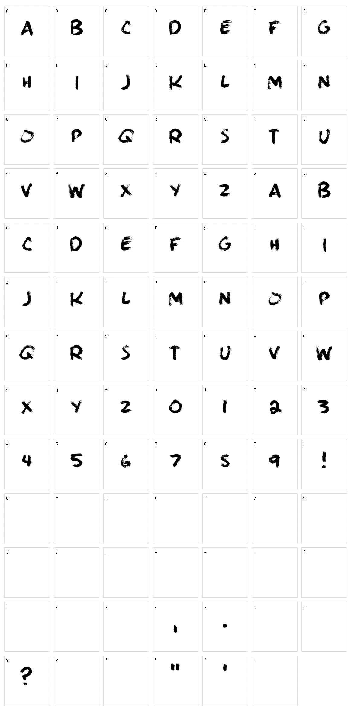 Brushie Brushie Character Set
