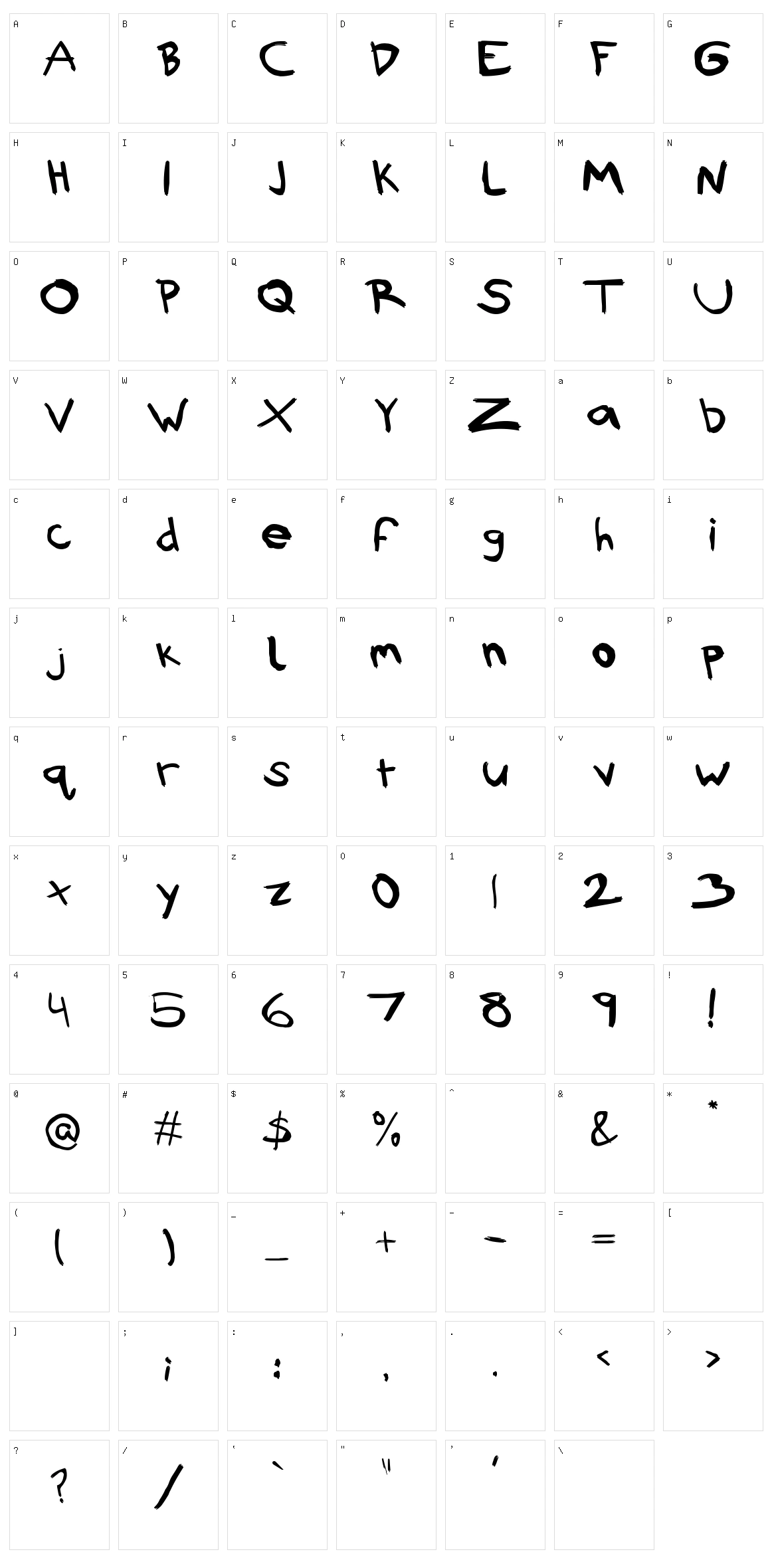 Rubbish Character Set